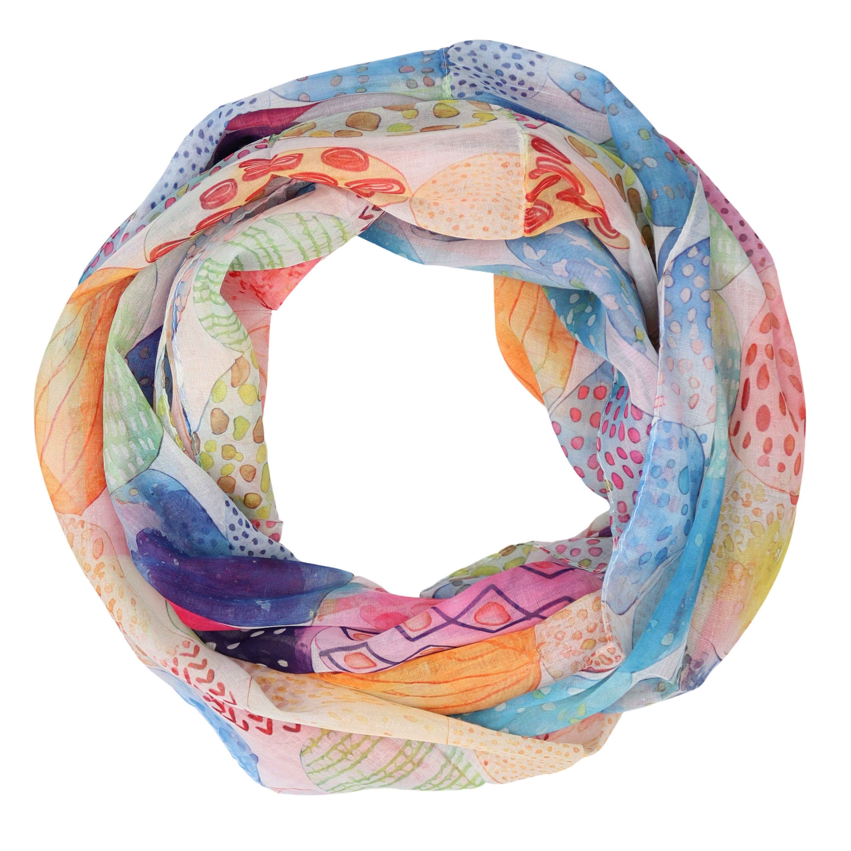 MIRROSI Loop Damen Schal mit Tollem Muster Weich aus 100% Viskose, Schlauchschal, (ca. 160x48cm, zweimal um den Hals wickelbar), Damen Halstuch Stola ideal für Frühling,Sommer, Herbst