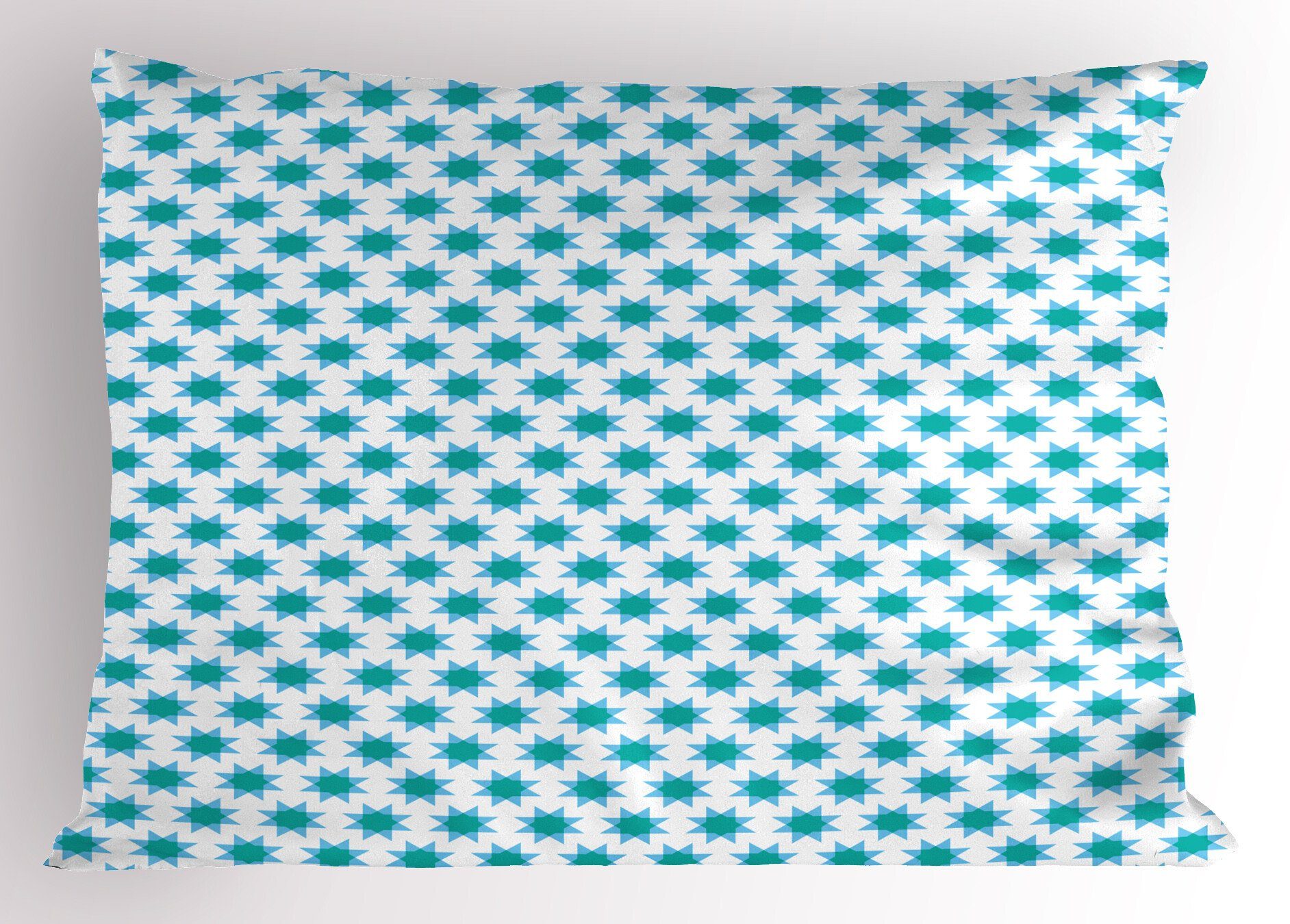 Geometrisch Abakuhaus Gedruckter Stück), (1 Kissenbezug, Bicolor-Sterne-Formen Standard King Kunst Size Dekorativer Kissenbezüge
