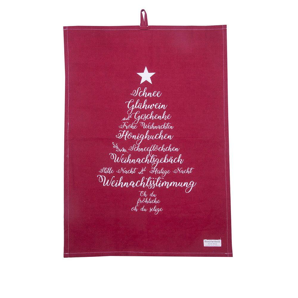 Krasilnikoff Geschirrtuch Geschirrtuch Christmas Words Baumwolle 50x70cm La günstig online kaufen