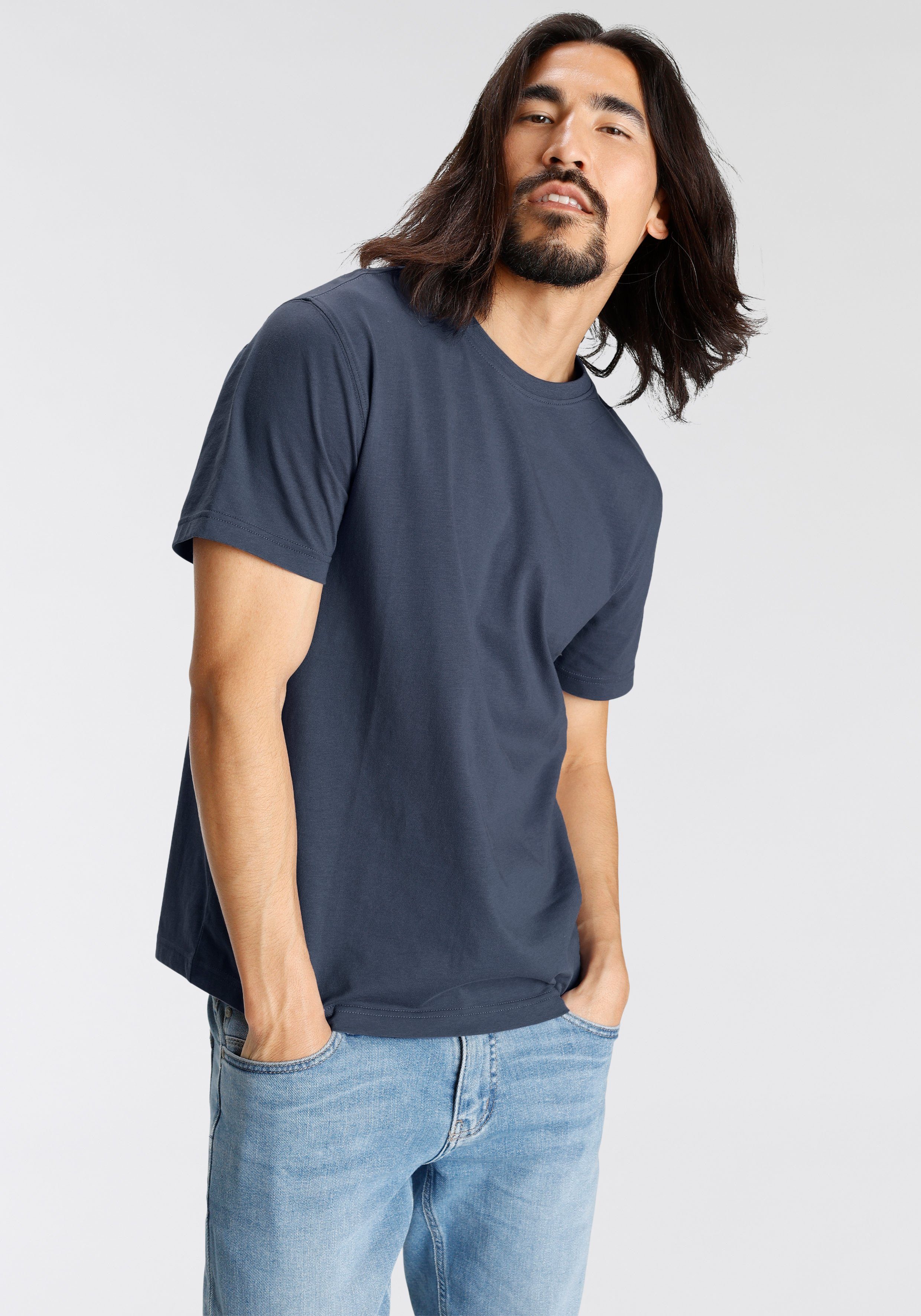 OTTO products T-Shirt »GOTS zertifiziert – aus Bio-Baumwolle« blau