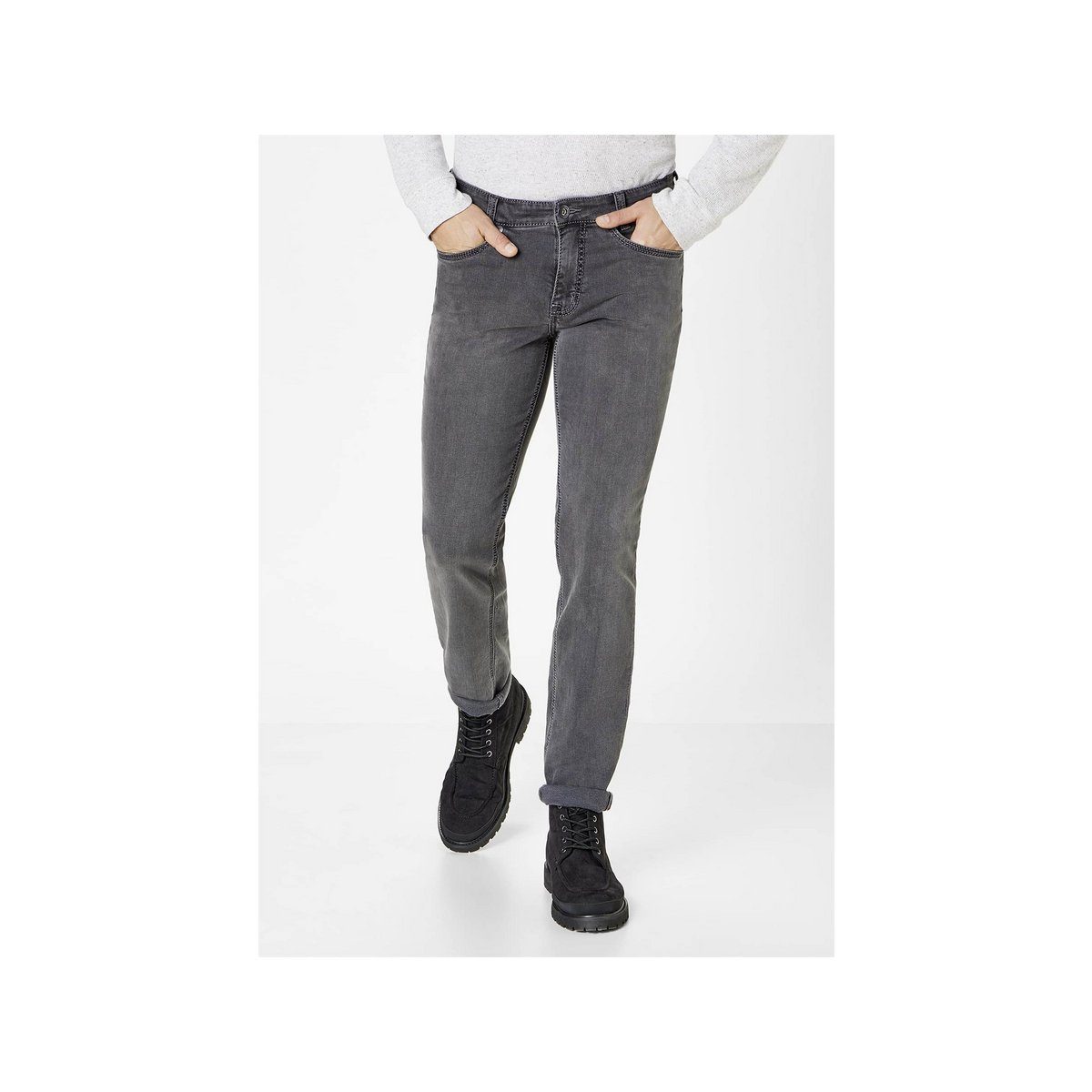 grau 5-Pocket-Jeans Paddock's (1-tlg)