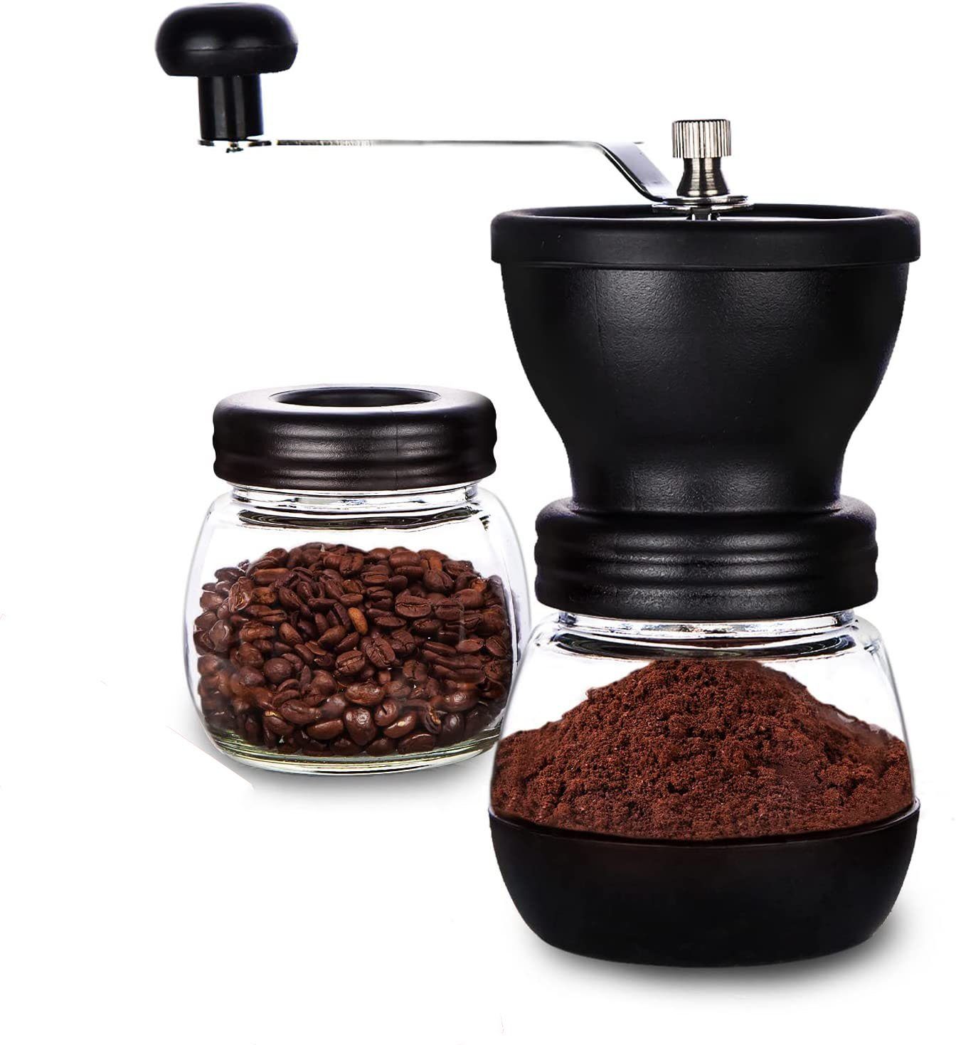 aikidio Kaffeemühle Kaffeemühle Keramikmahlwerk mit Gläsern (je mit Kaffeemühle 11oz) 1