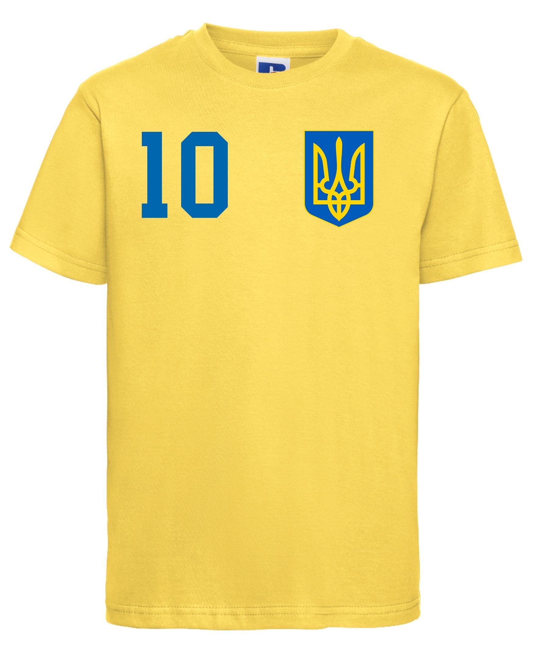 Youth Look trendigem Fußball im Designz Print Trikot Print-Shirt mit Ukraine Kinder T-Shirt