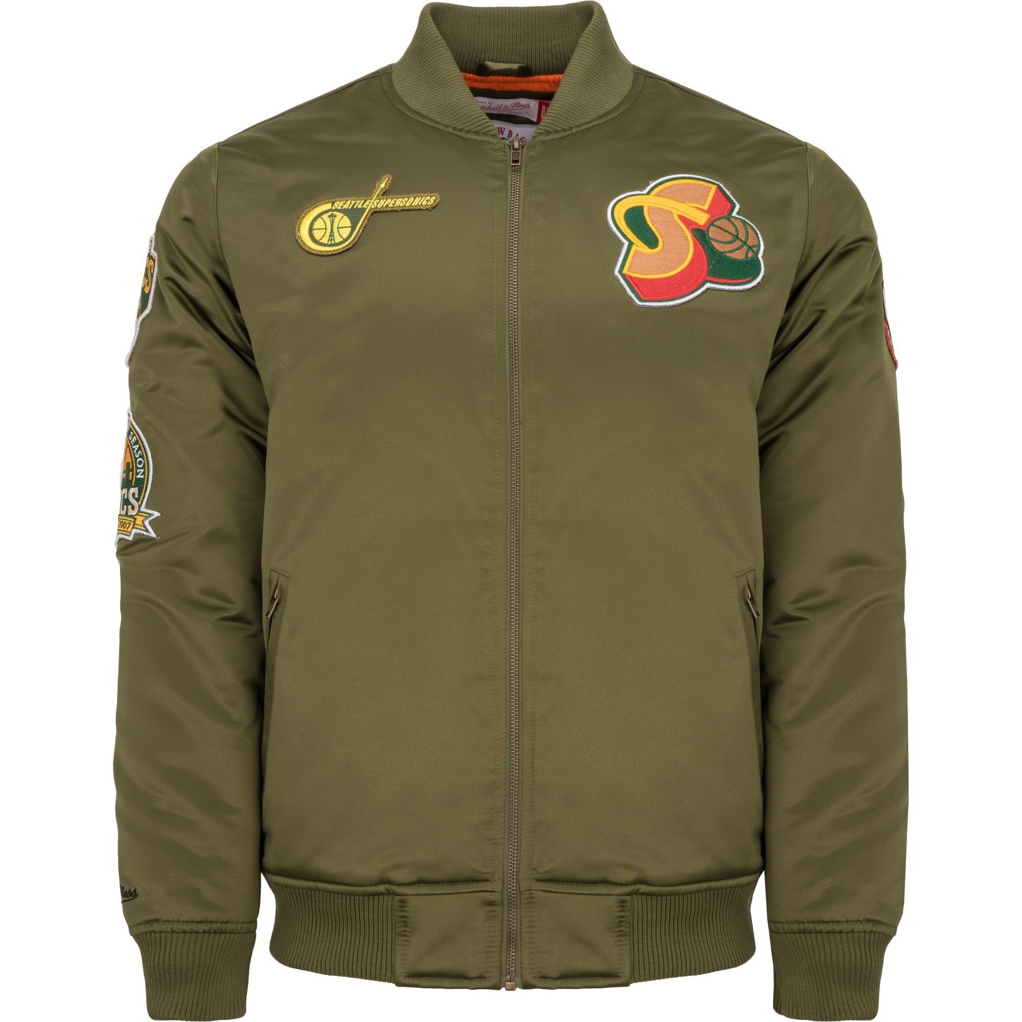 Mitchell & Ness PATCHES Bomberjacke Satin Seattle SuperSonics