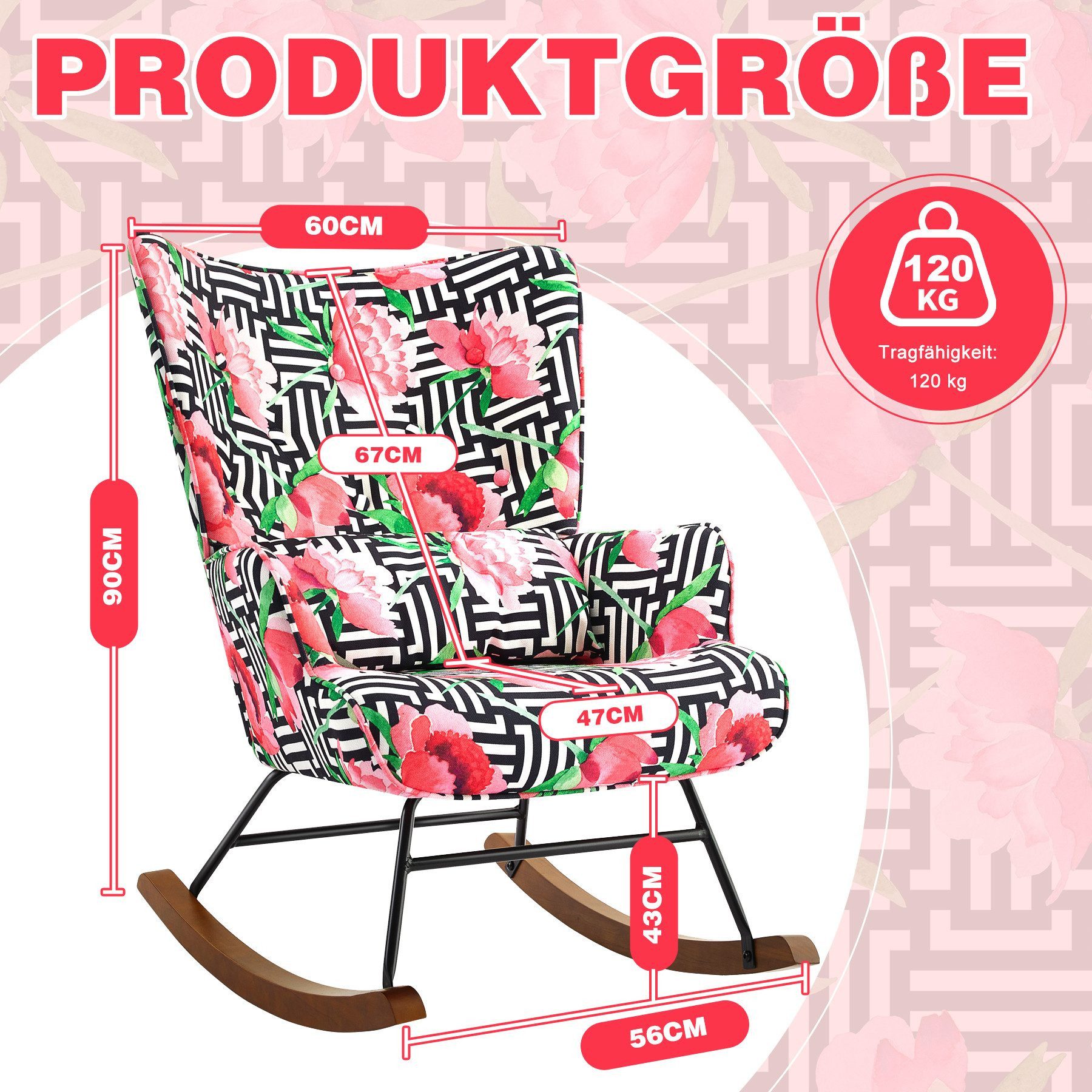 HomeMiYN Schaukelstuhl Schaukelstuhl Wohnzimmer Samt mit günstig online kaufen