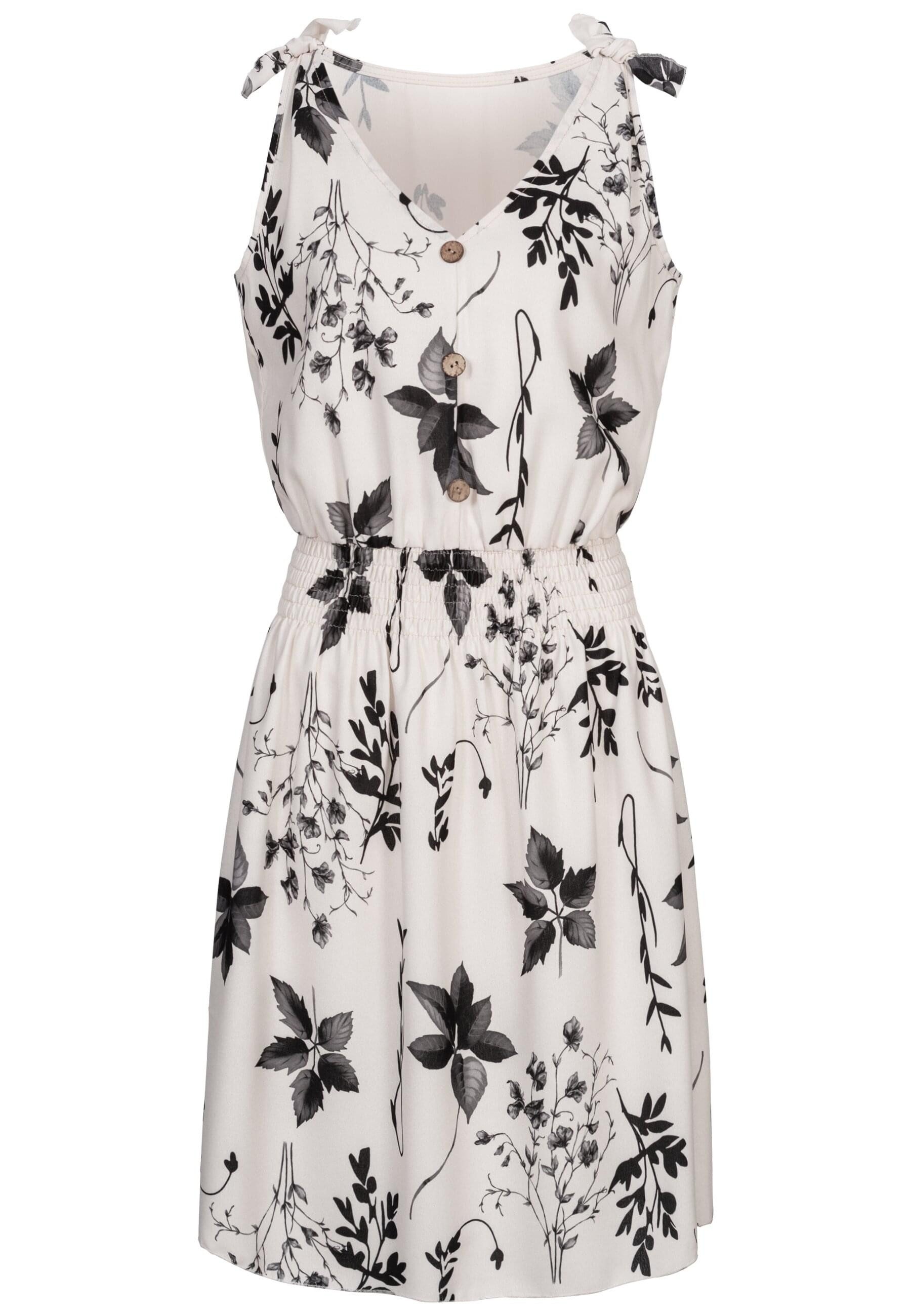 CLOUD 5IVE Shirtkleid CLOUD 5IVE Dress with buttons and knot details flower print (1-tlg)