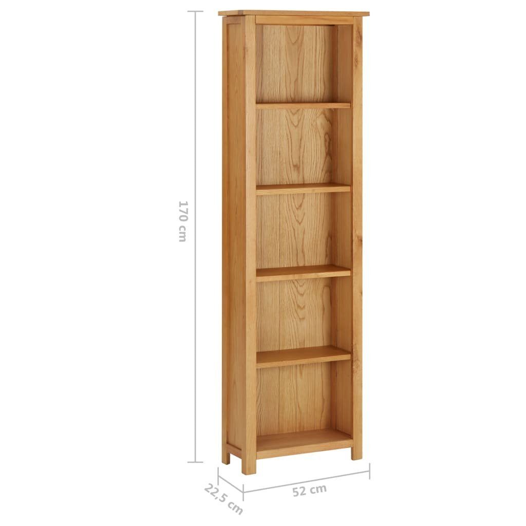 Bücherregal cm Massivholz 52x22,5x170 Bücherregal Eiche vidaXL