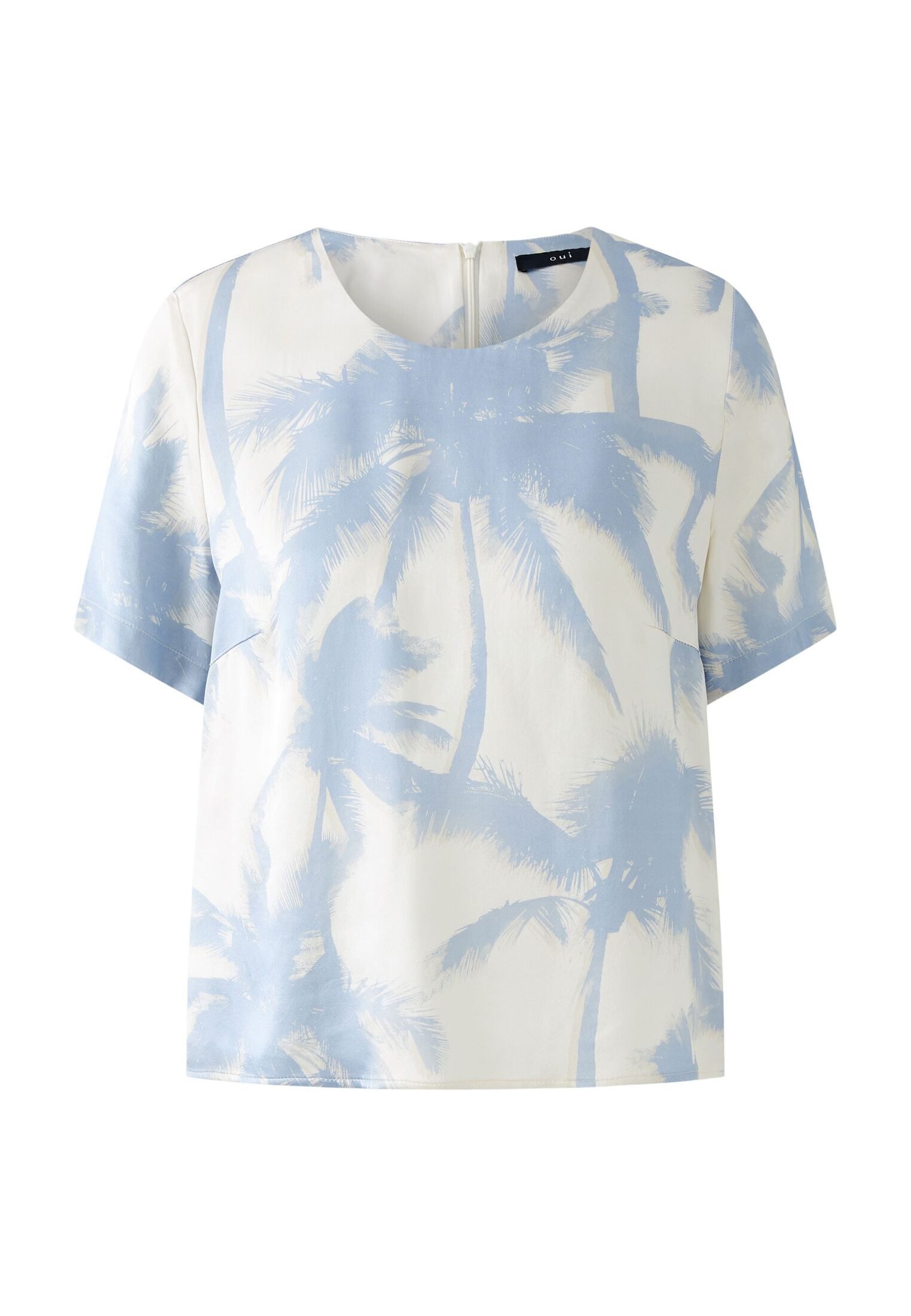Oui Kurzarmbluse Bluse reiner Viskosesatin günstig online kaufen