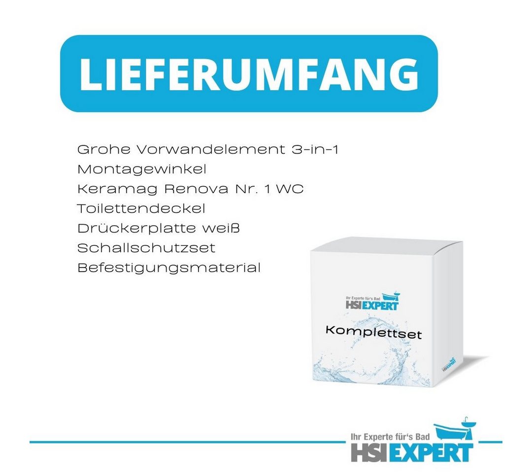 Thumbnail - Grohe Vorwandelement WC Grohe Spülkasten Geberit Renova WC spülrandlos, Spar-Set