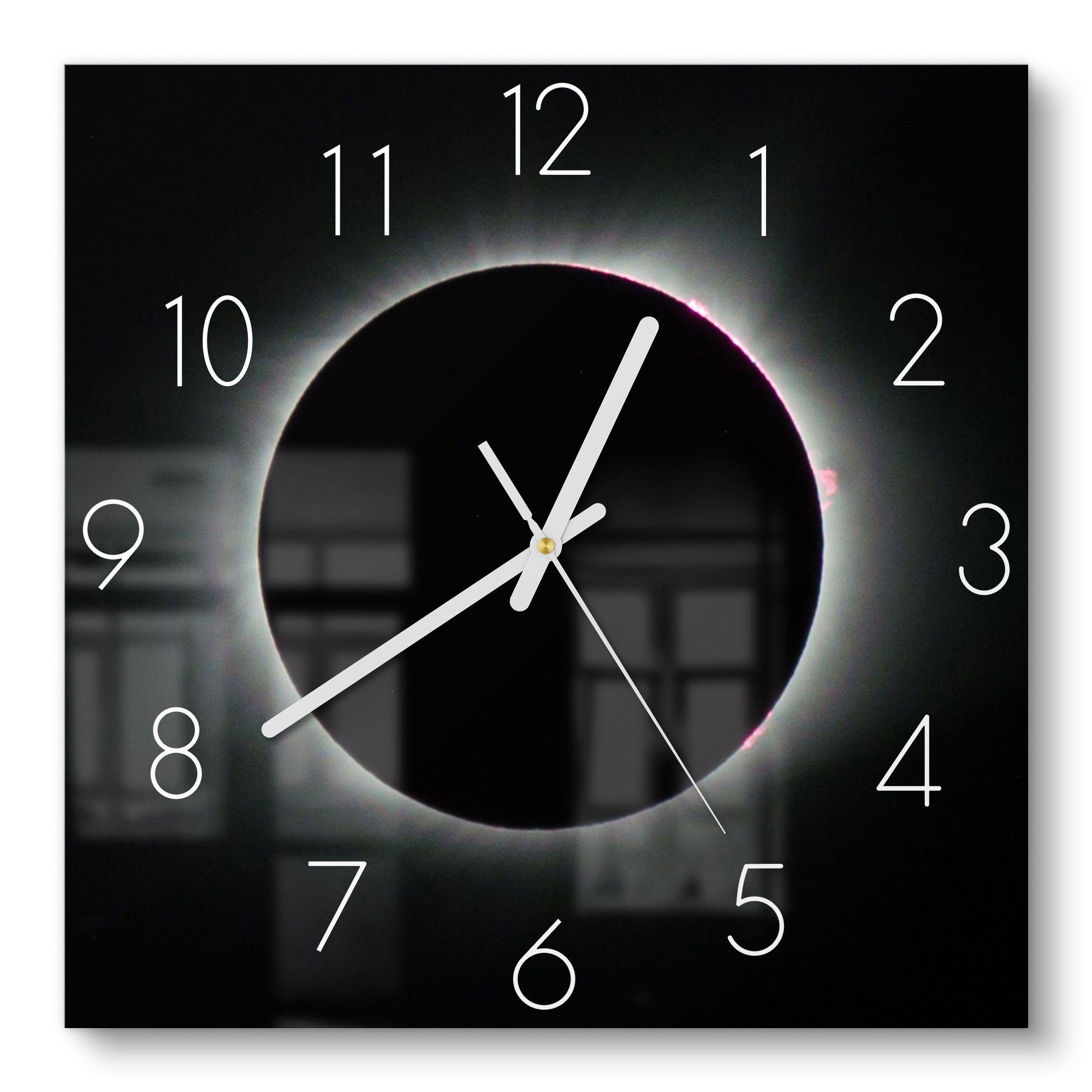 DEQORI Wanduhr 'Sonnenfinsternis' (Glas Glasuhr modern günstig online kaufen