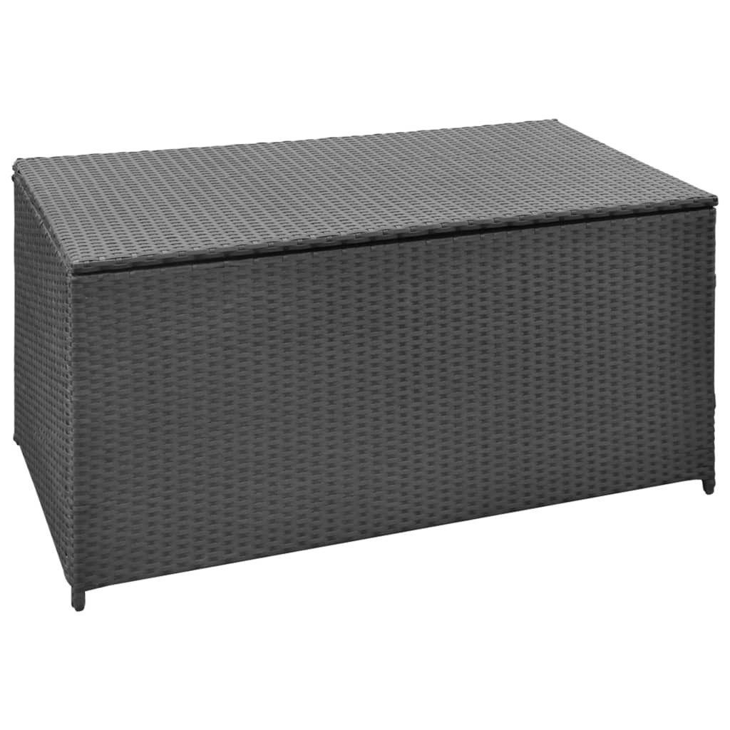 Auflagenbox Kissentruhe Kissenbox Auflagenbox Gartenbox Schwarz 120x50x60 cm Polyr