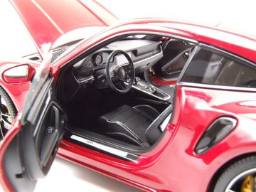Minichamps Modellauto Porsche 911 992 Turbo S Sport Design 2021 rot Modellauto 1:18 Minicham, Maßstab 1:18