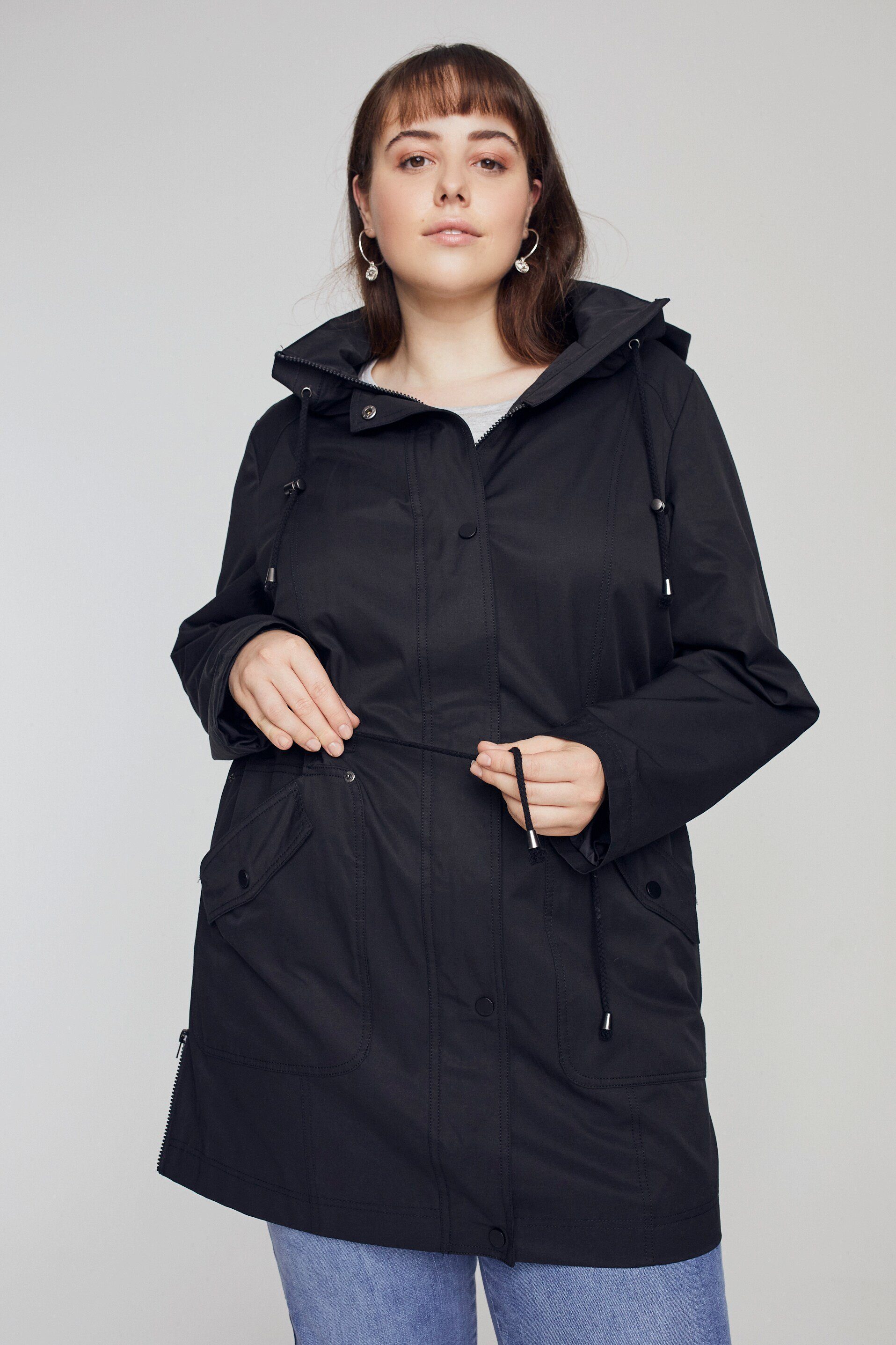 Ulla Popken Parka Bellieva Jacke herausnehmbarer Baby Einsatz Kapuze