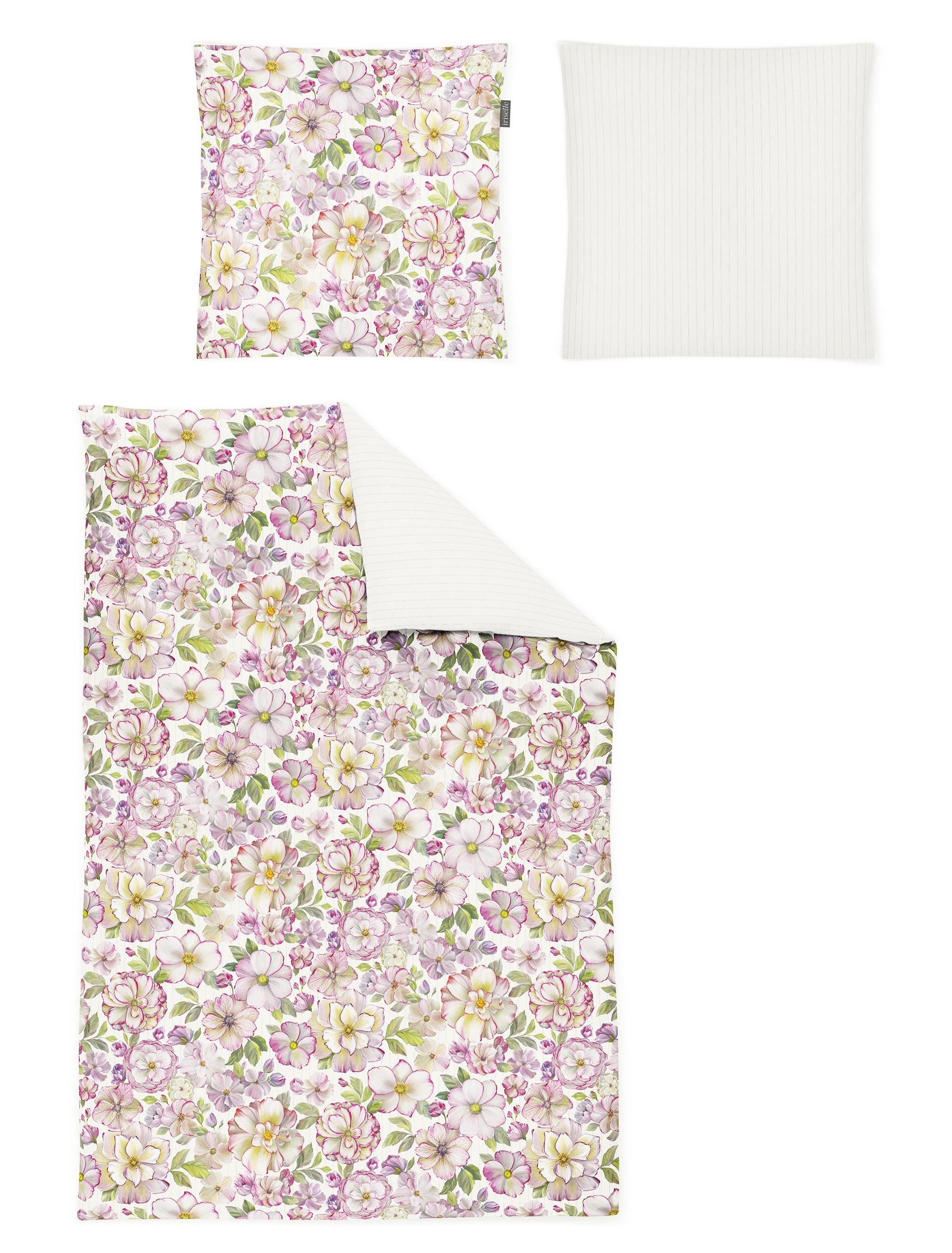 Irisette Bettwäsche Mako-Satin Bettwäsche Set Magic 8888 135 x 200 cm rosa, Baumwolle, 2 teilig, bettwäsche 135x200 baumwolle bettwäsche 135x200 mit reißverschluss