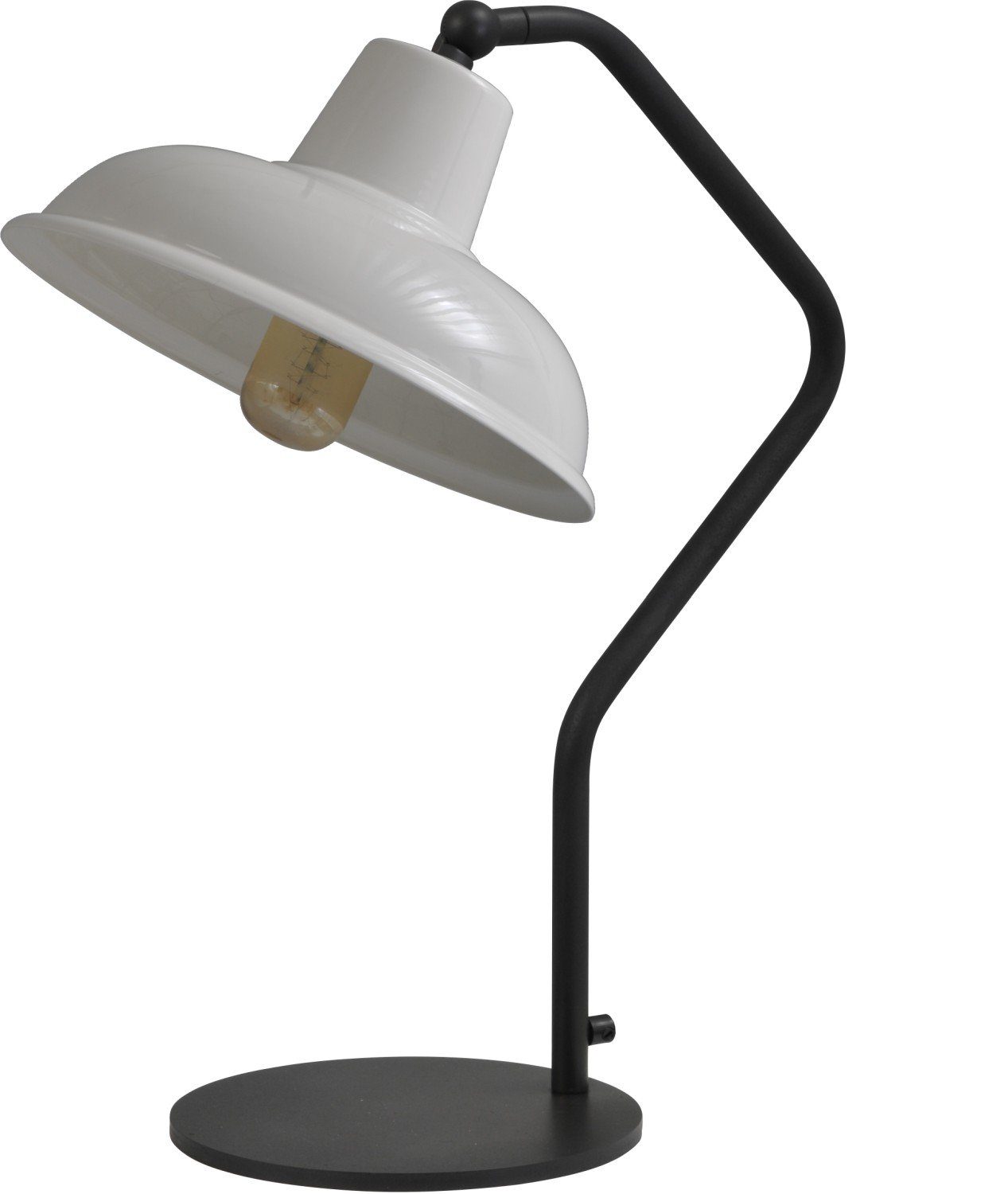 Licht-Erlebnisse Nachttischlampe DI PANNA, ohne Leuchtmittel, Tischlampe Schwarz Weiß verstellbar 53 cm Metall Industrie Beleuchtung