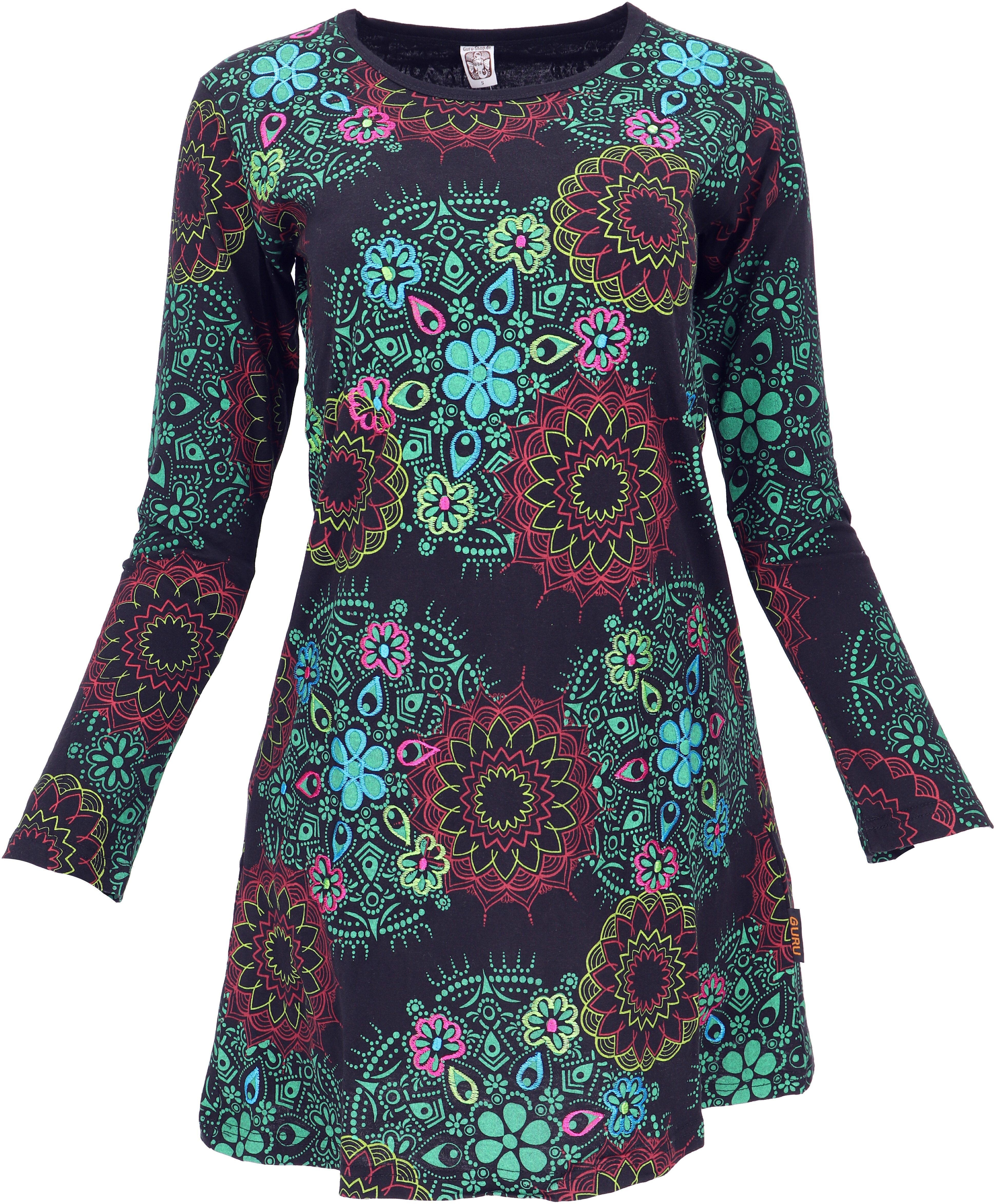 Guru-Shop Midikleid Besticktes Boho chic Minikleid, Tunika mit.. alternativ günstig online kaufen