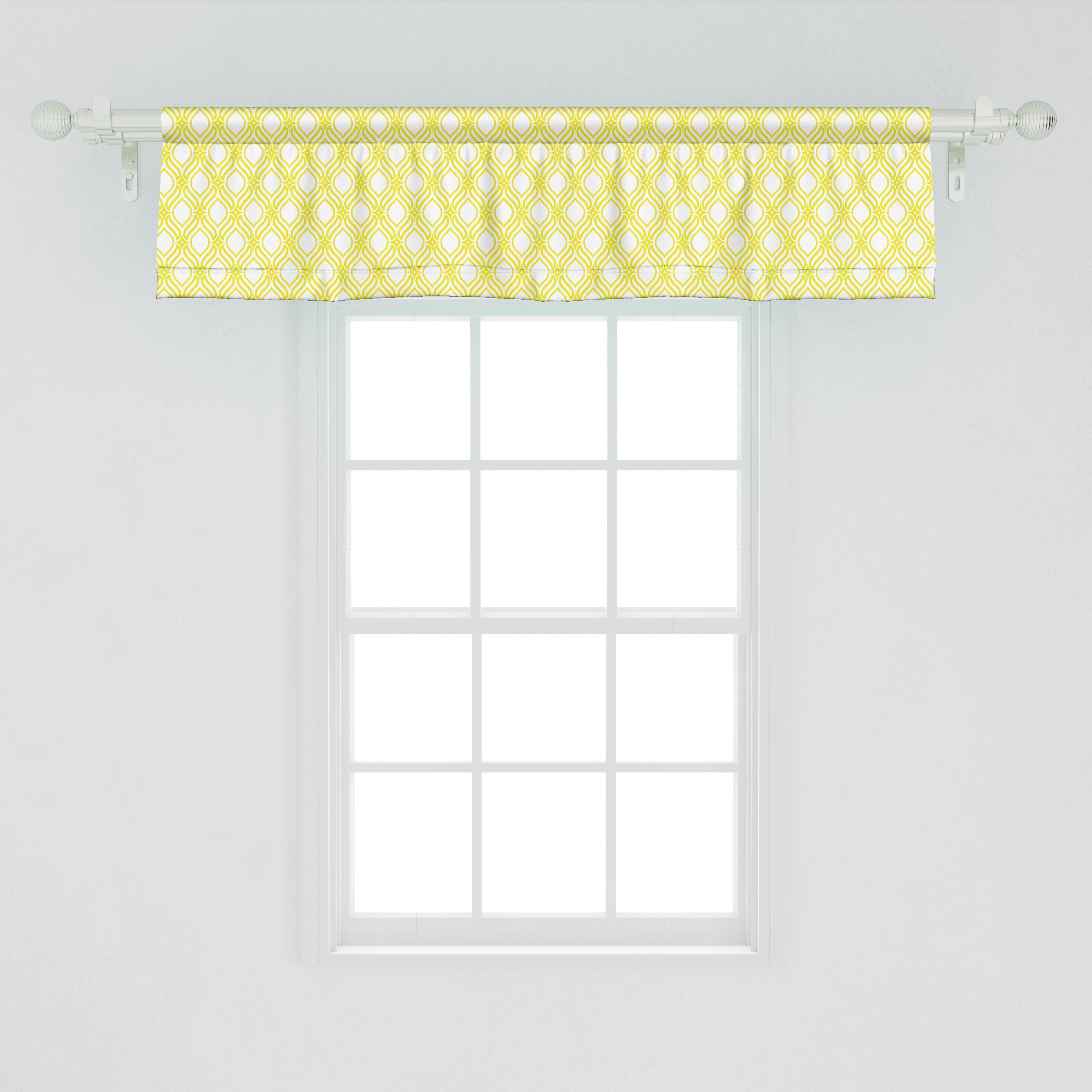 Scheibengardine Vorhang Volant für Abstrakt Stangentasche, mit Traditioneller Abakuhaus, Dekor Classic Folk Schlafzimmer Microfaser, Küche
