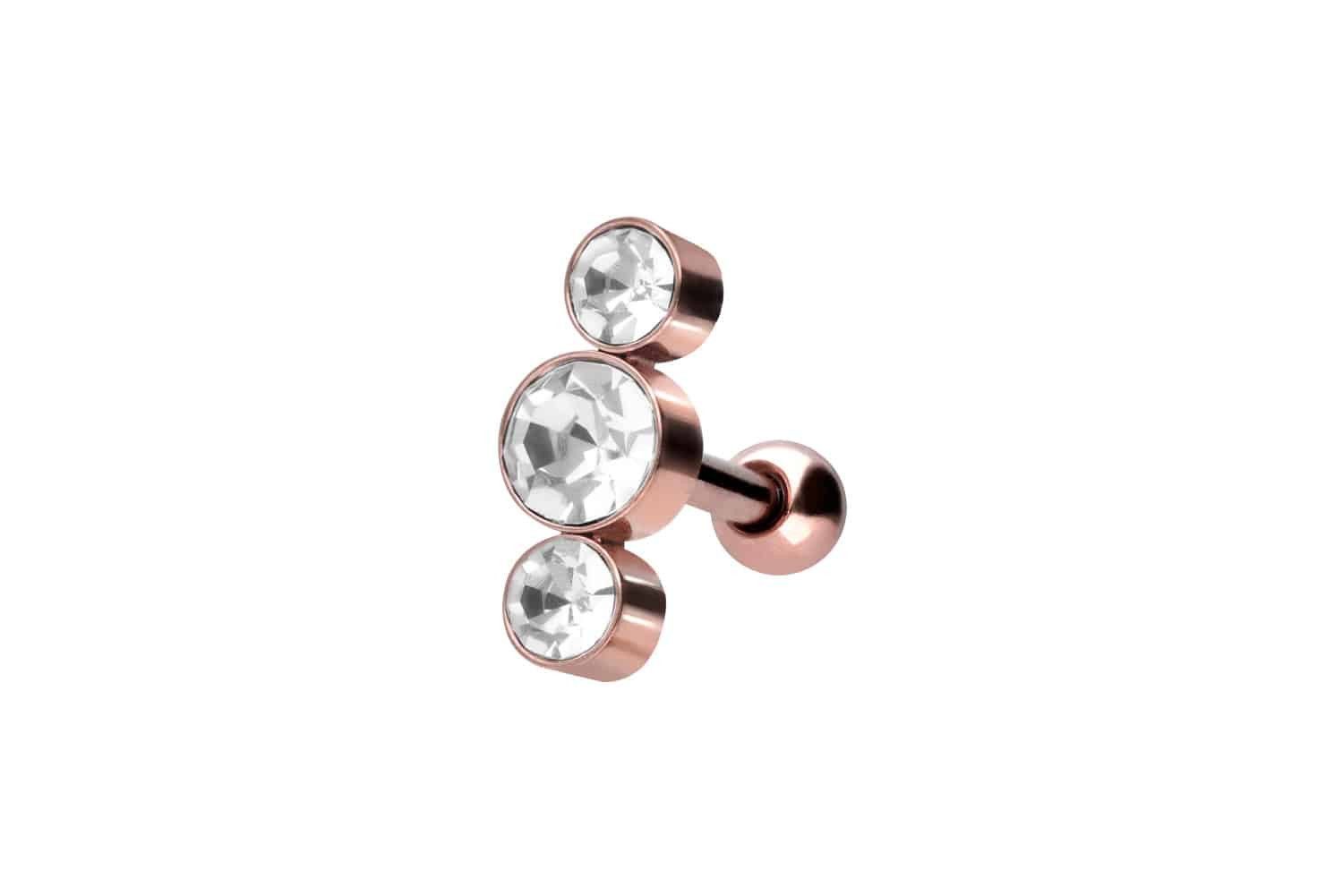PIERCINGLINE Piercing-Set Chirurgenstahl Ohrpiercing 3 KRISTALLE günstig online kaufen