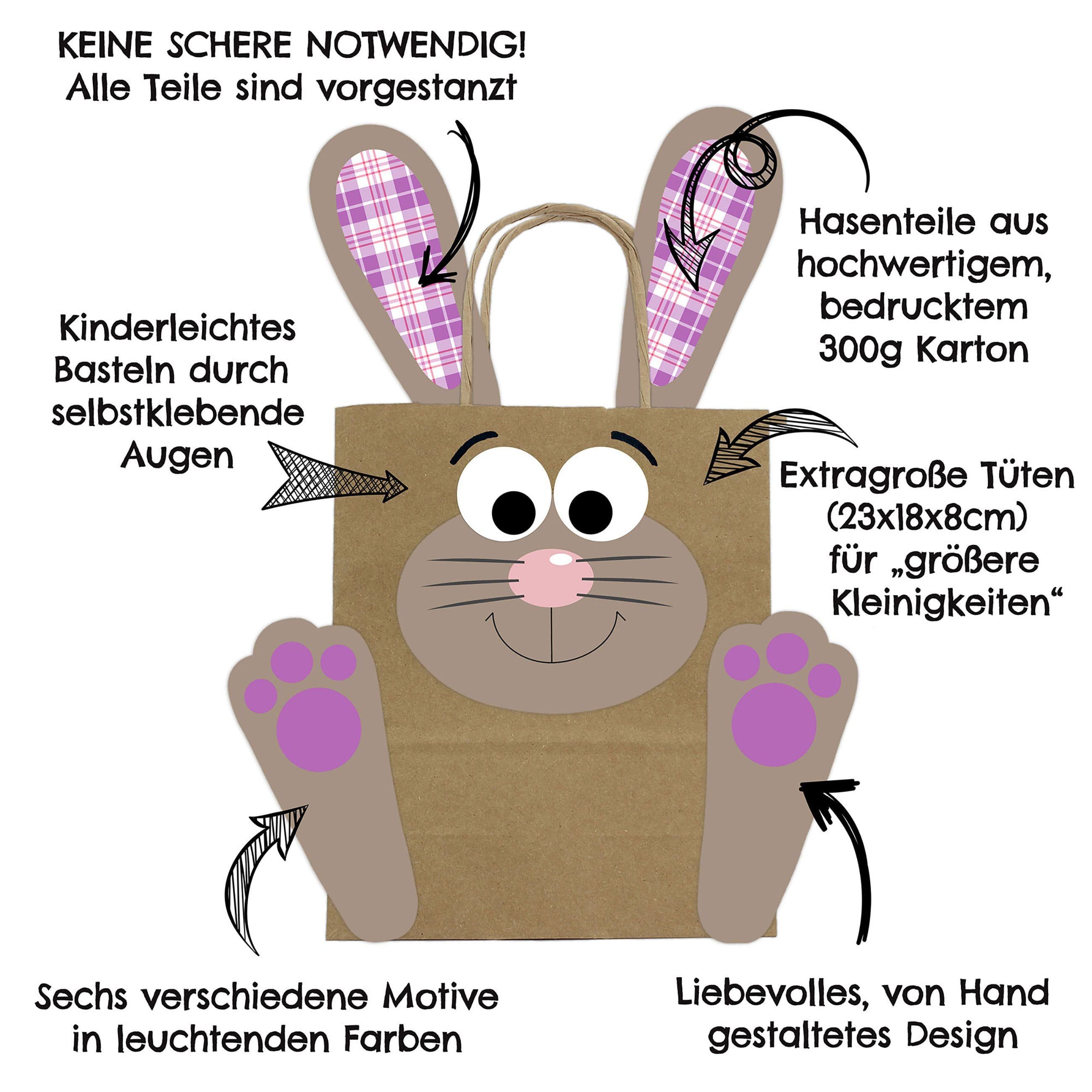 PAPIERDRACHEN Osterhase DIY Osterhasen Tüten mit Henkel