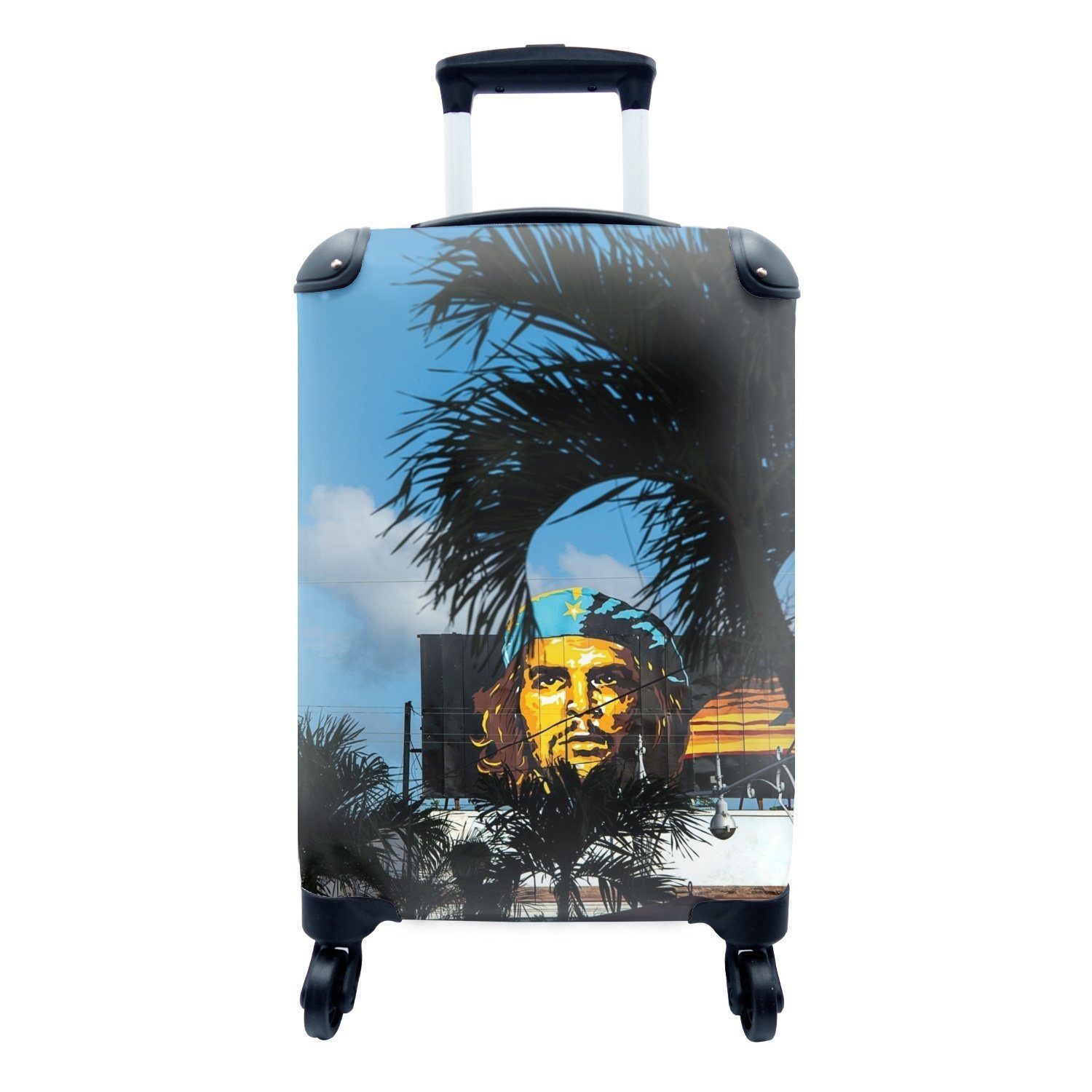 MuchoWow Handgepäckkoffer Porträt von Che Guevara in Ceinfuegos, 4 Rollen, Reisetasche mit rollen, Handgepäck für Ferien, Trolley, Reisekoffer
