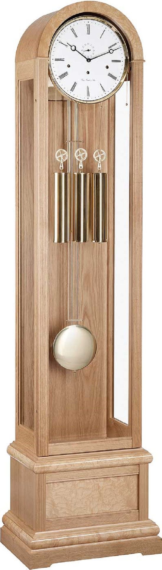 Hermle Standuhr Standuhr Eiche hell mit Wurzelholz - Hermle Modell: 01087-050461