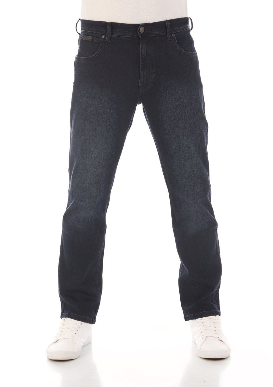 Wrangler Straight-Jeans Herren Jeanshose Texas (WSS1LR90B) Regular Stretch Blue Hose Stretch Denim Smoke Fit mit