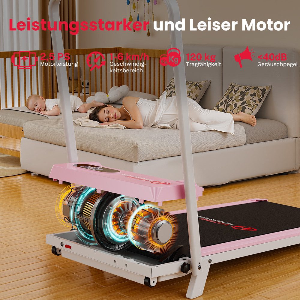 Hamlody Laufband Walking Pad Laufband für Zuhause, Unter Schreibtisch Laufband (1-6 km/h Gehband, Schreibtisch Laufband Leise, 2,5 HP Motor, 120 kg Tragkraft), LED Anzeige für Homeoffice