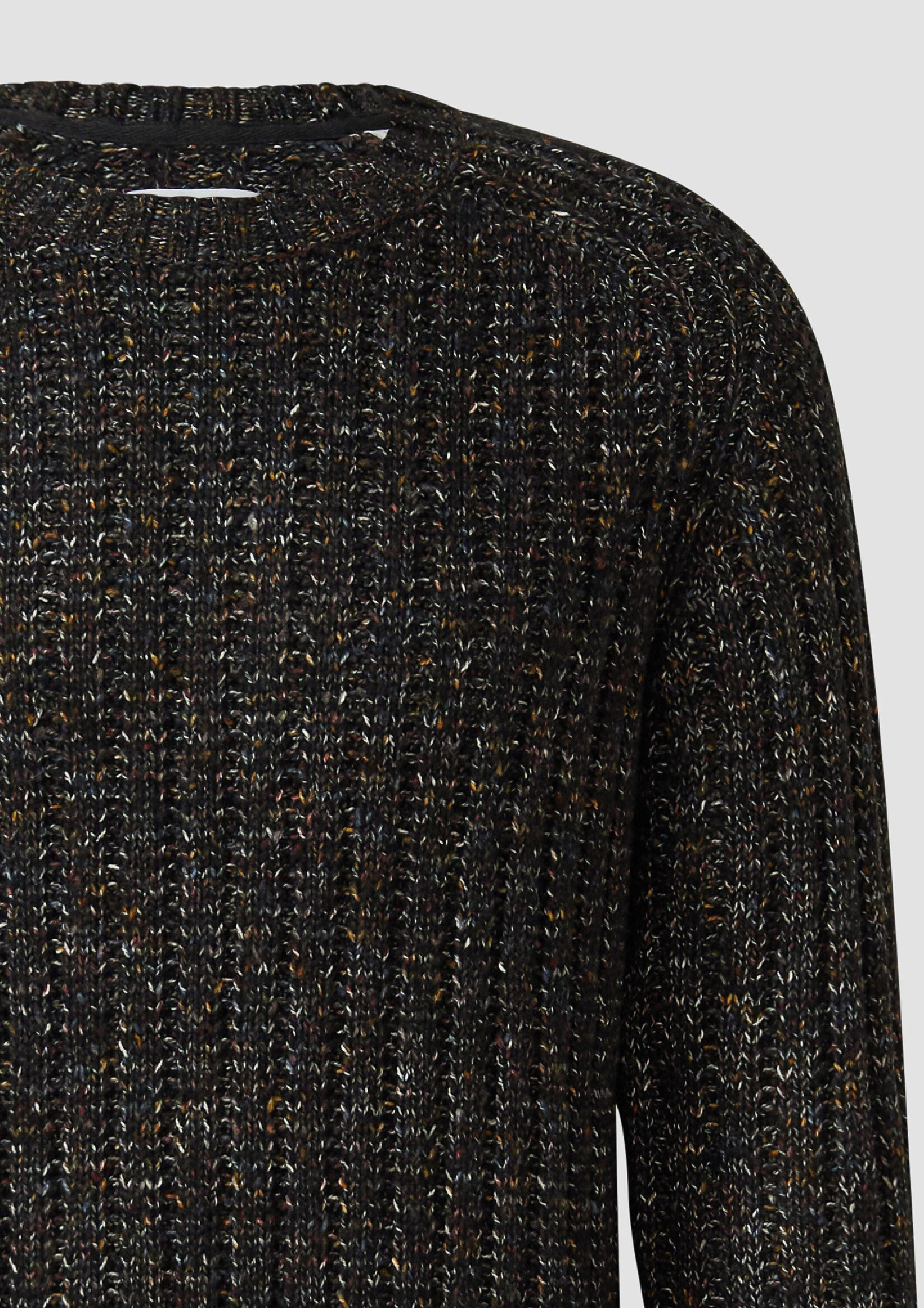s.Oliver Longpullover Strickpullover Gerippter Multi-Colour-Strickpullover aus Baumwollmix