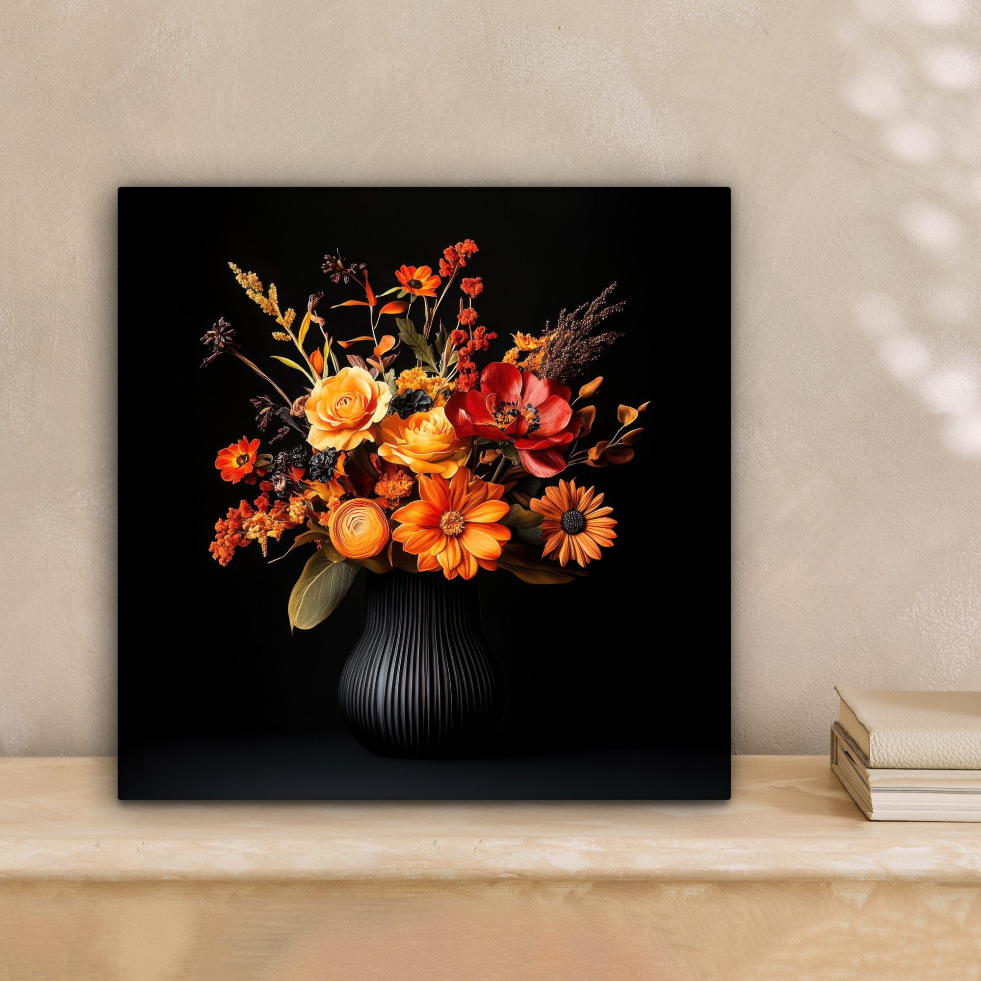 OneMillionCanvasses® Leinwandbild Herbst - Blumenstrauß - Orange, Fotodruck günstig online kaufen