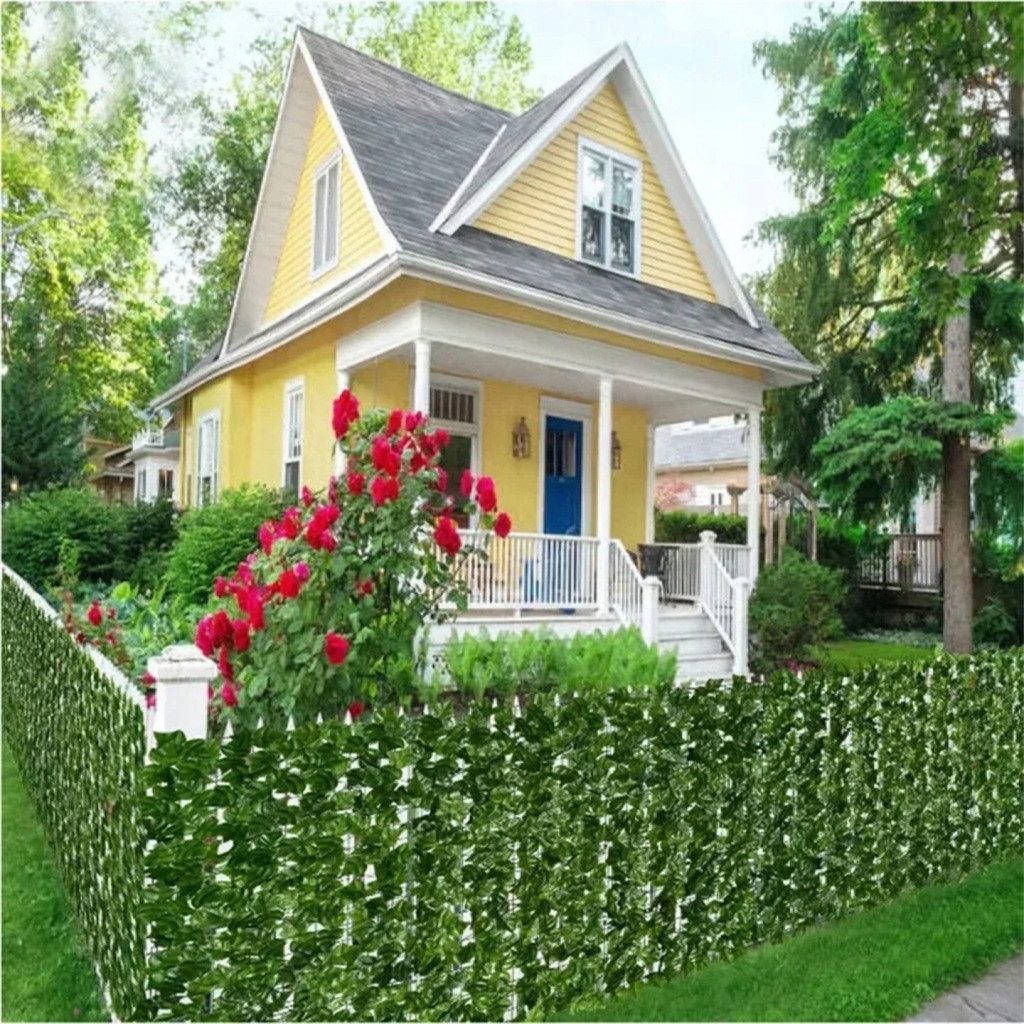 Realb2b Balkonsichtschutz Efeu Sichtschutz 1x3m Balkon Zaun Matte PVC grün künstliche Hecke (Künstlicher Efeu Sichtschutz 1x3m Balkon Zaun Wand Panel PVC Matte, – Bild 2 von 4
