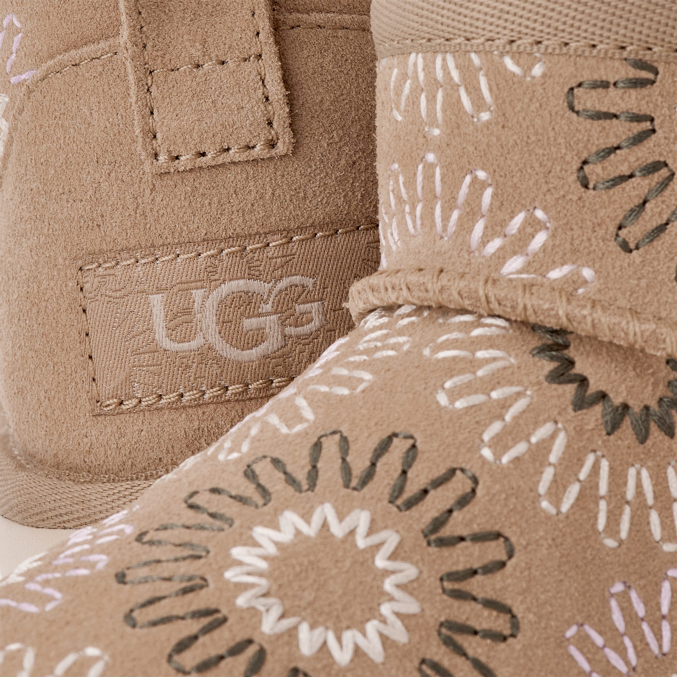 UGG CLASSIC ULTRA MINI SUN STITCH Schlupfboots High Top-Sneaker, Flats zum Schlupfen