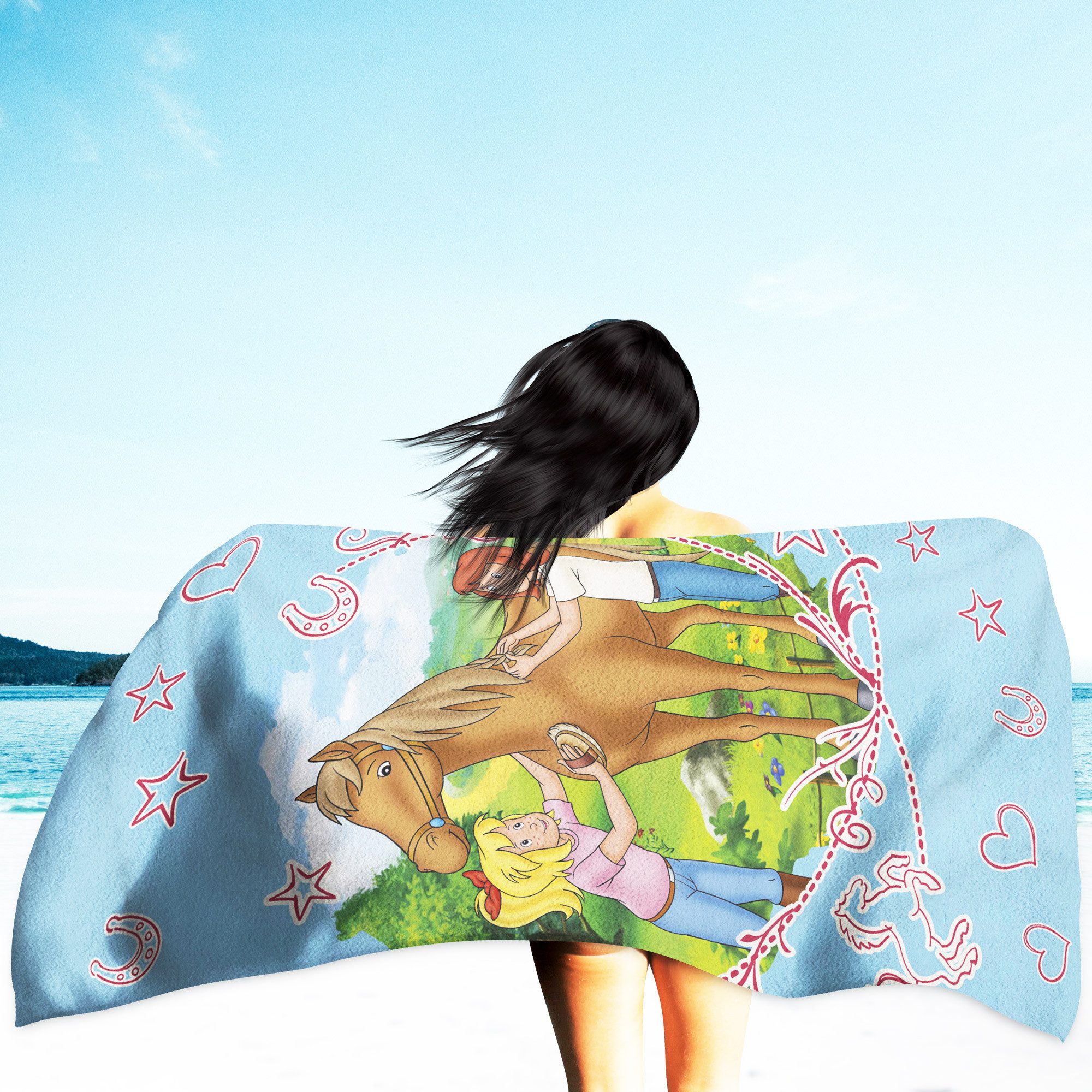 BERONAGE Strandtücher Bibi und Tina Badetuch Sternenzauber 75x150 cm, 100% Baumwolle (1-St), Frottee in Velours-Qualität – Bild 4 von 5