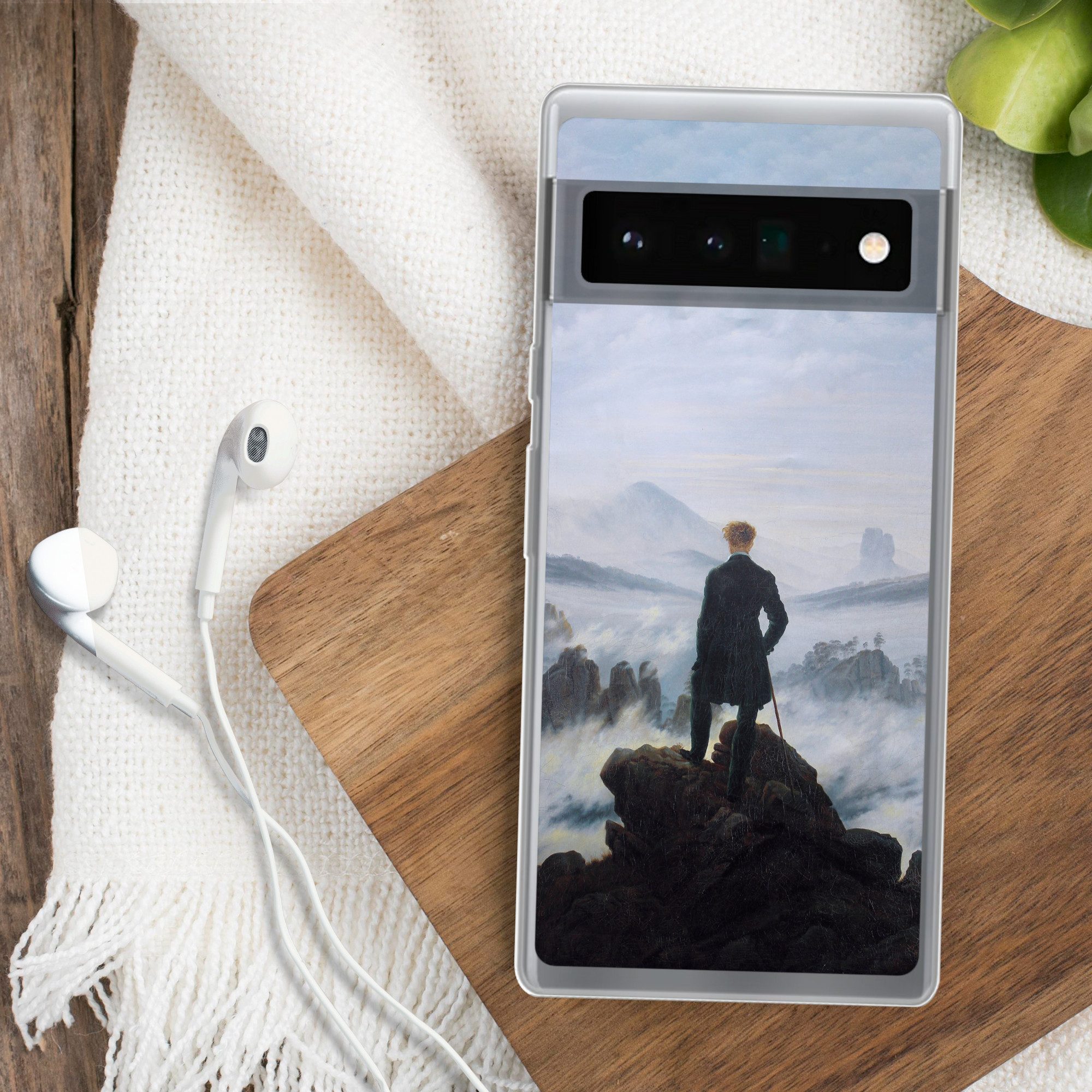 MuchoWow Handyhülle für Google Pixel 6 Pro Der Wanderer über dem Nebelmeer - Caspar David, Handy Case, Silikon, Bumper Case Dünn