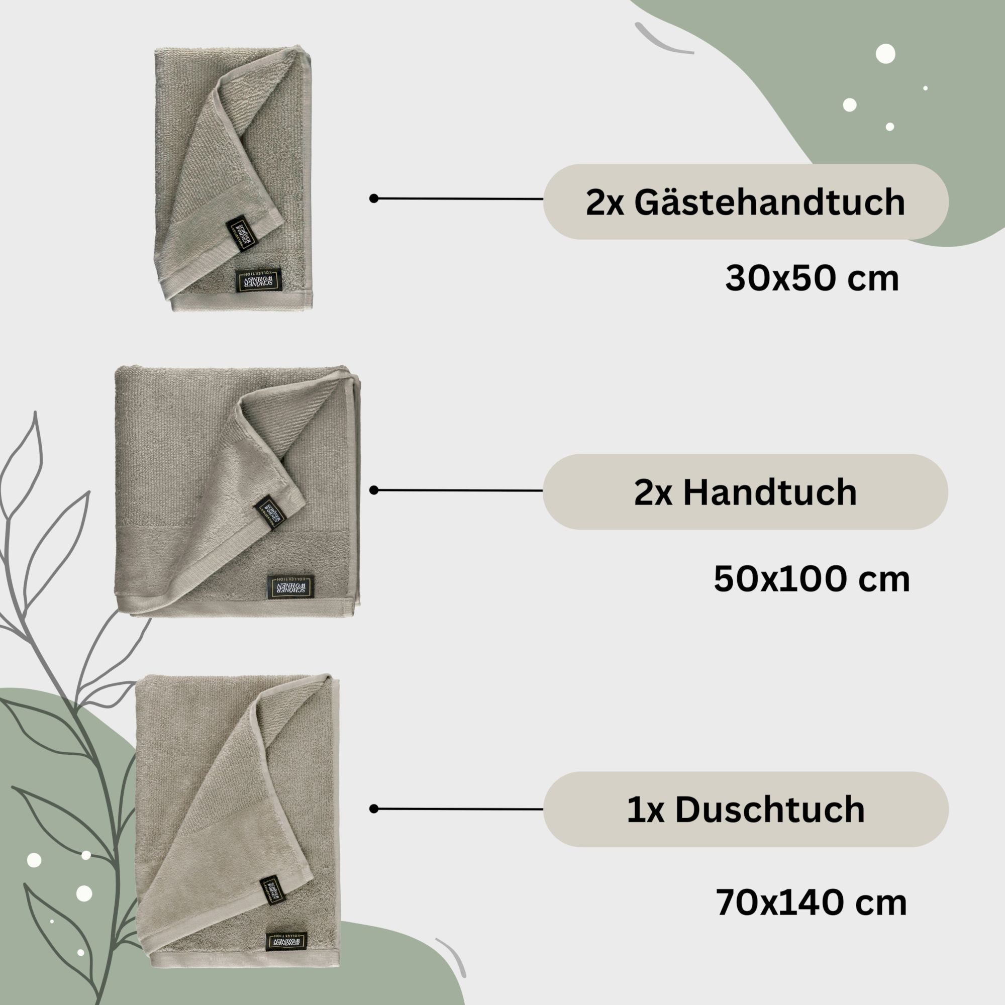 SCHÖNER WOHNEN-Kollektion Handtuch Set SENSE Handtuch Set, Baumwolle (Spar- günstig online kaufen