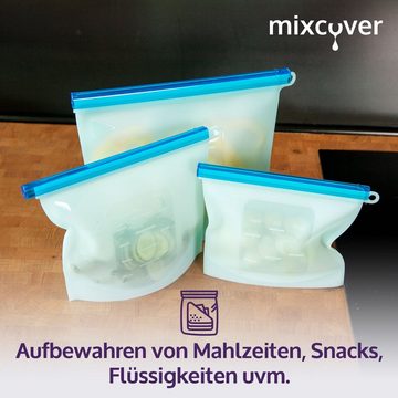 Kochbesteck-Set mixcover wiederverwendbarer Frischhaltebeutel aus Silikon mit Verschlu