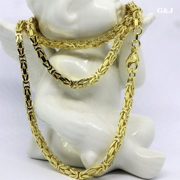 G & J Collier Königskette 585/14K Gold 3,2mm 50 - 65cm hochwertige Halskette, Made in Germany