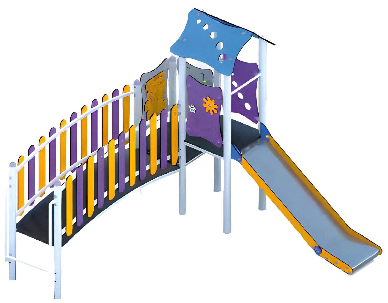 Xlmoebel Rutsche Bunter Spielplatz mit Rutschbahn für Kinder, komfortabel gestaltet, (Spielplatz, Spielplatz), Hergestellt in Europa