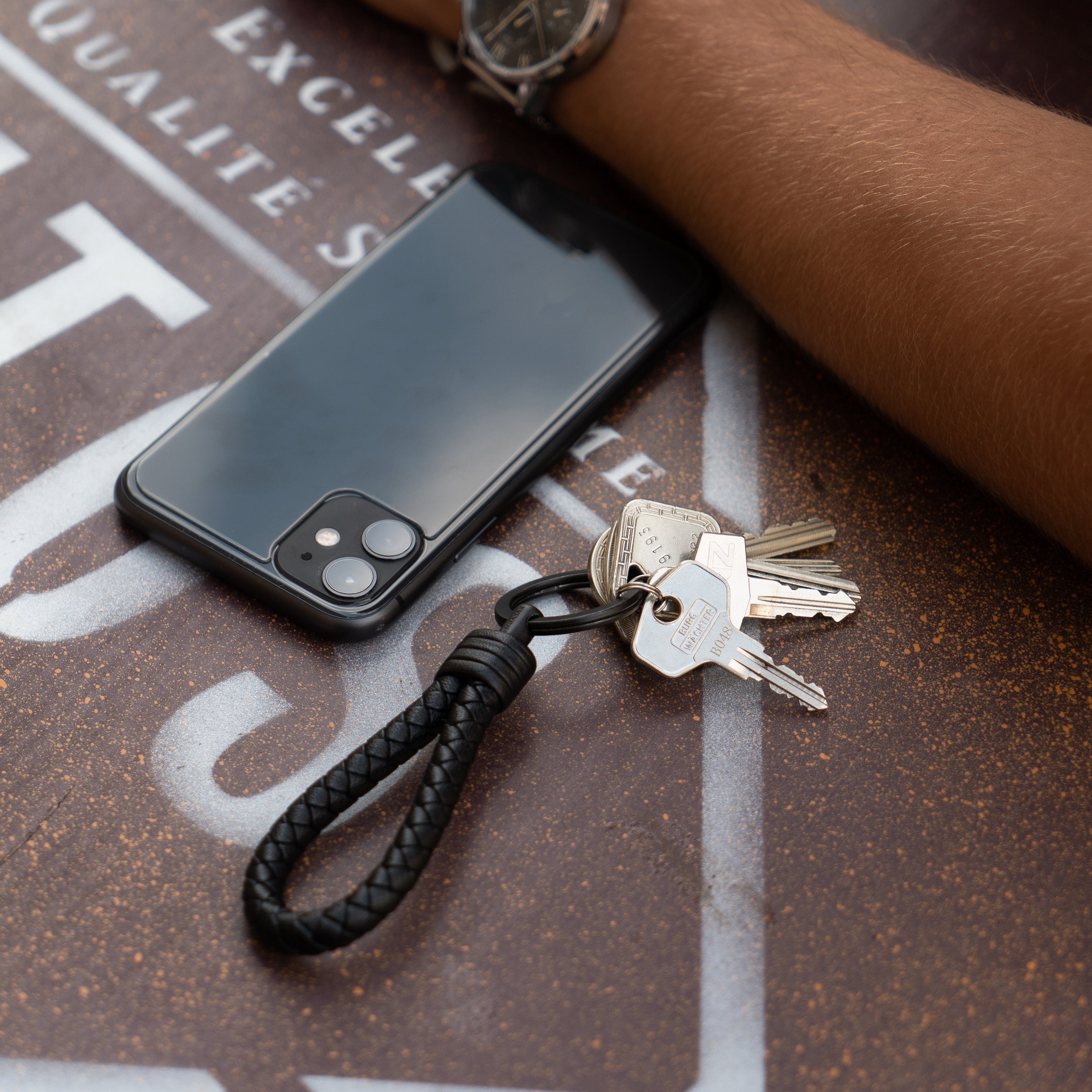 SERASAR Schlüsselanhänger (1-tlg), Zusatzringe Schwarz Schlüssel für "Strong" kleine Schlüsselanhänger Leder