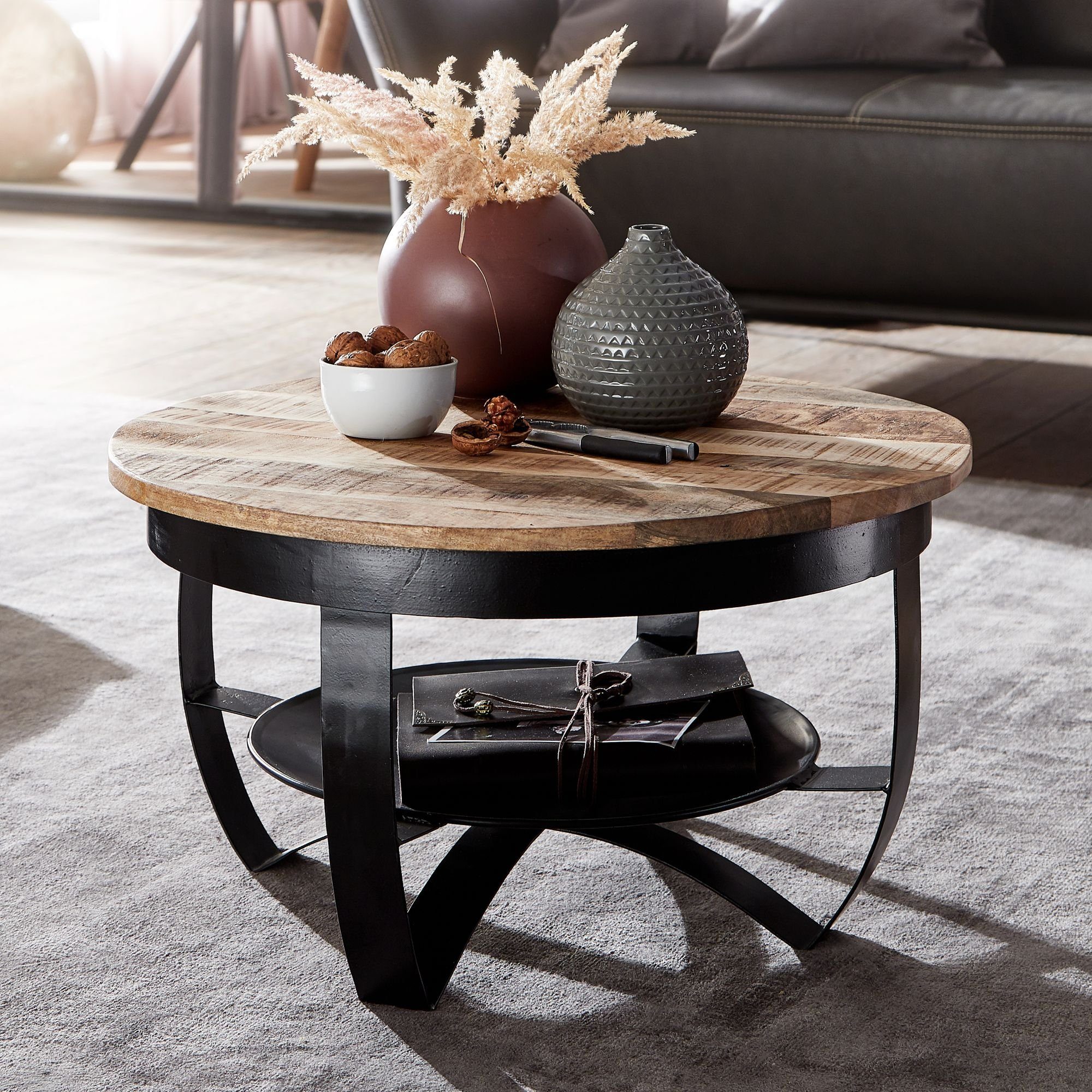 Tisch Wohnzimmertisch Loftdesign Industriedesign Couchtisch Original Holz Metall 