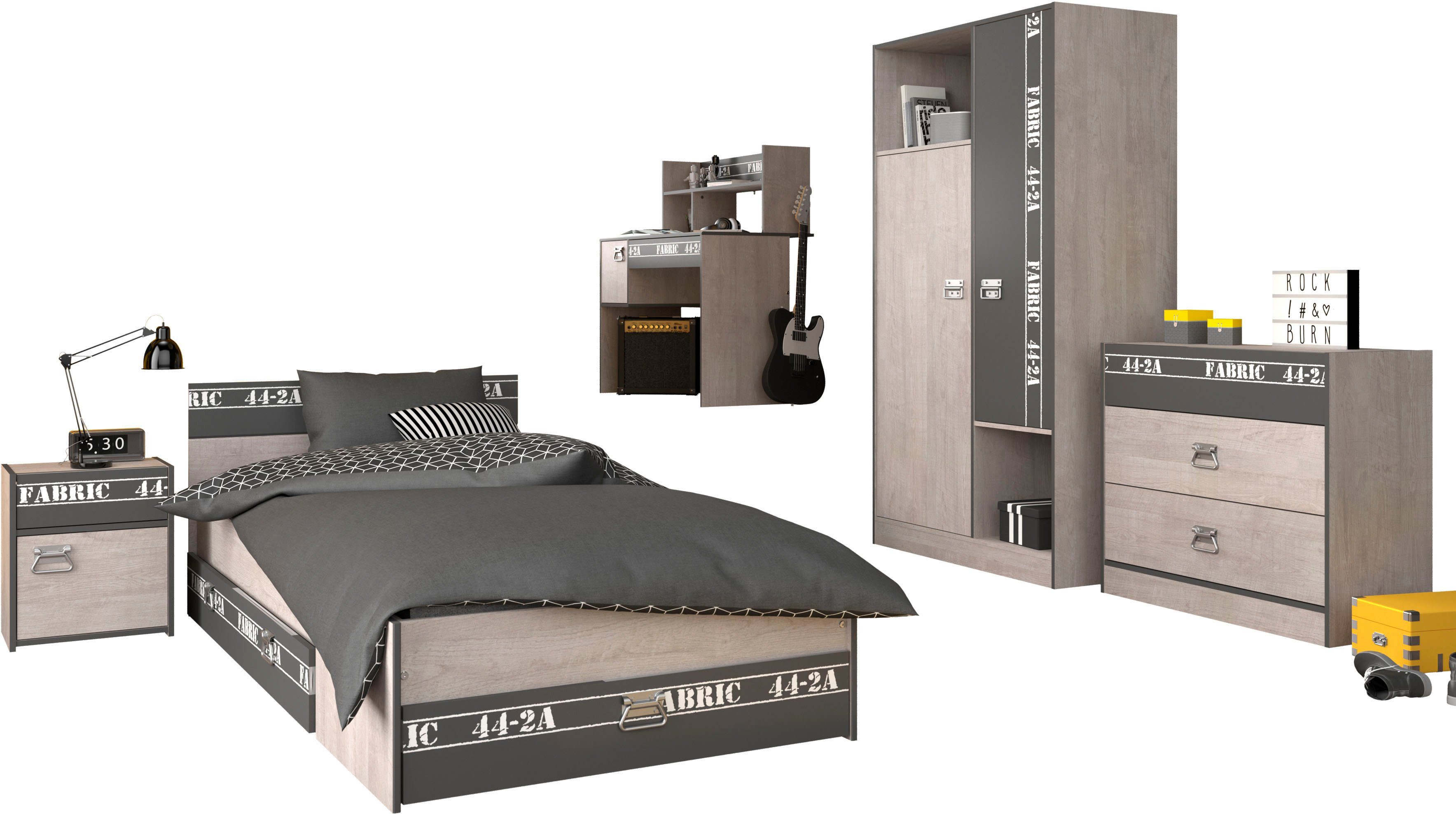 Parisot Jugendzimmer-Set Fabric 11, (6-tlg., 6-teilig)