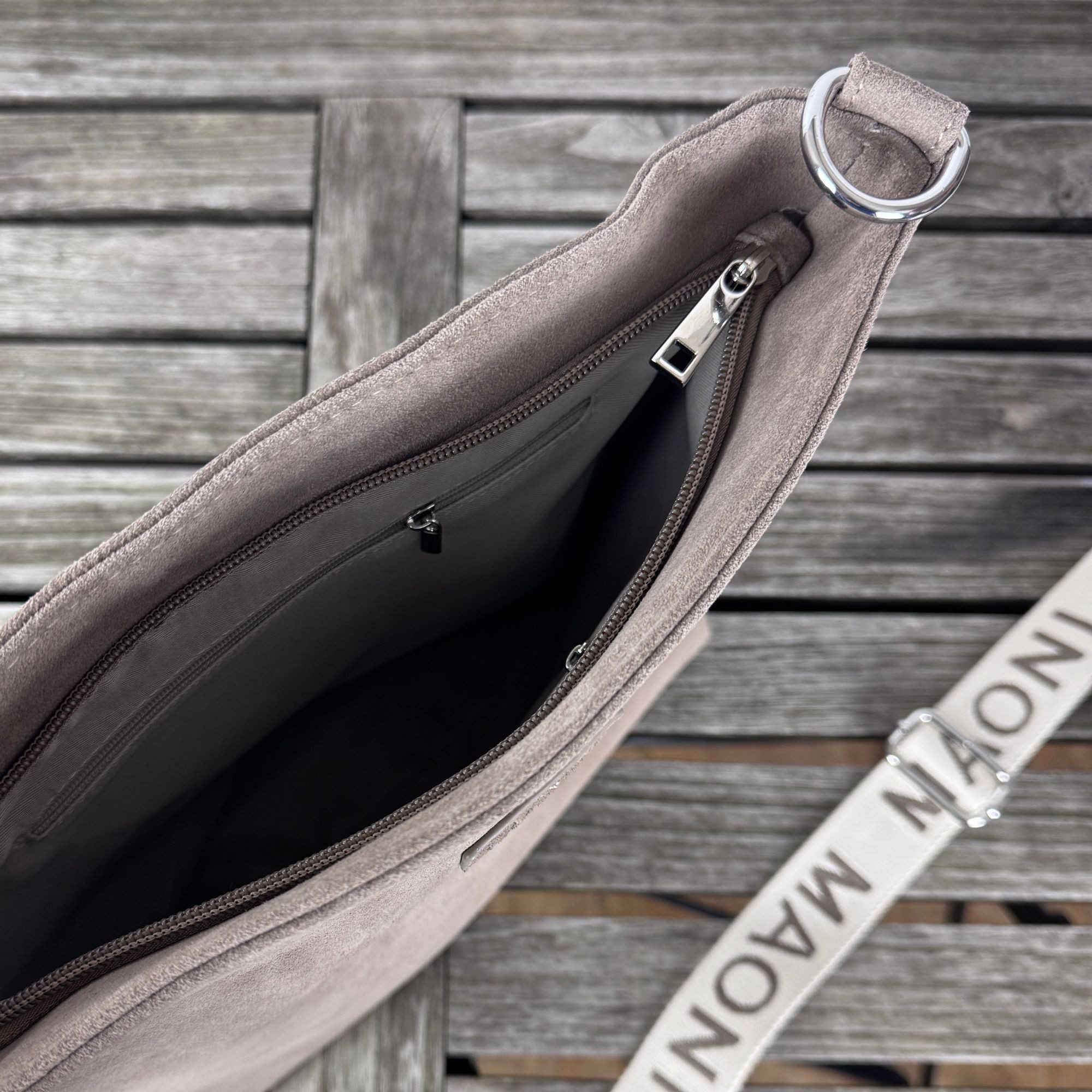 MAONI Umhängetasche Wildleder (Spar-Set, 1x Tasche, 2x Gurt), Echtleder, mi günstig online kaufen