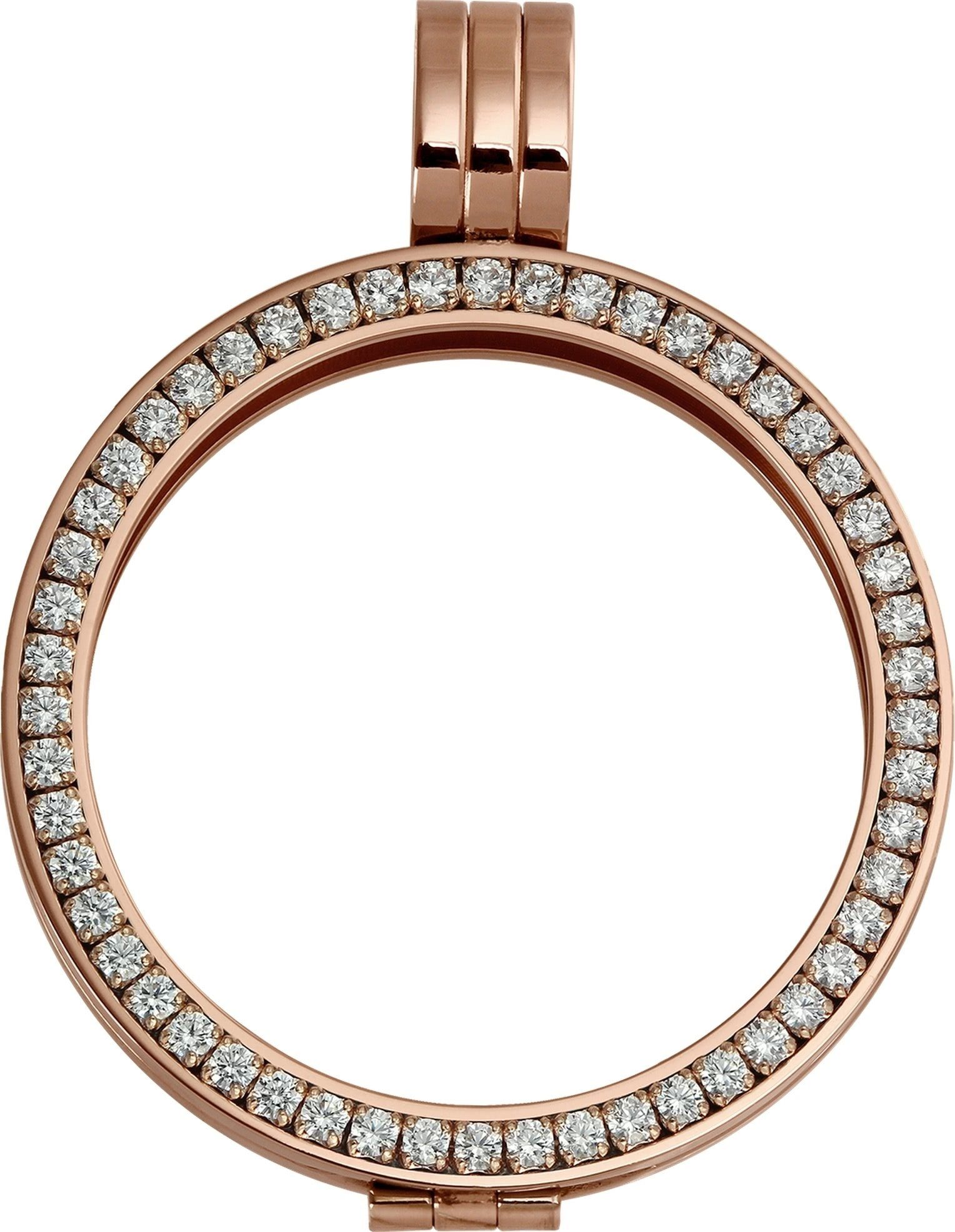Amello Kettenanhänger Amello Kettenanhänger Coinfassung Zirkonia, Coin Fassung Edelstahl (Stainless Steel), vergoldet (Roségold 333), Fa