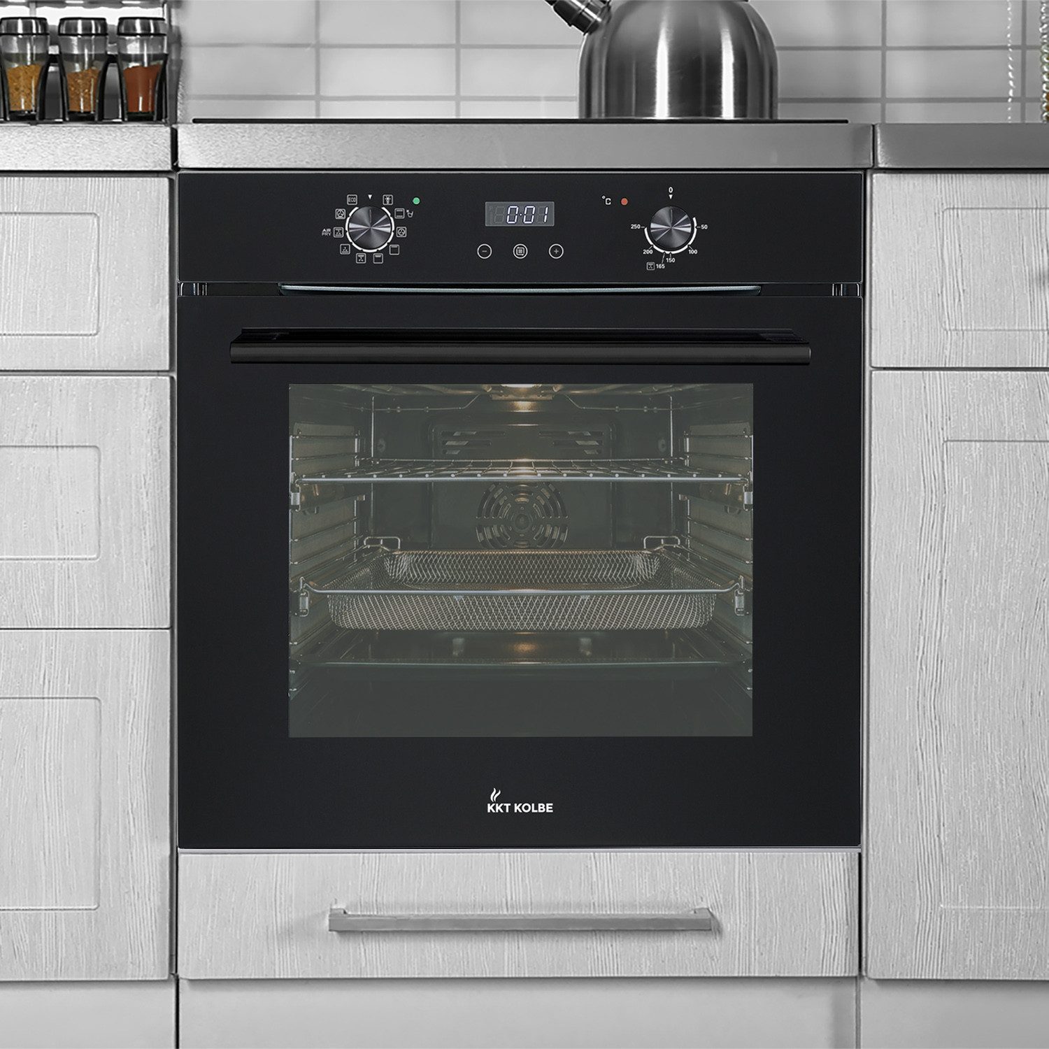 KKT KOLBE Einbaubackofen Backofen Elektroherd BO7010FB, Katalyse, DampfClean, 60cm / Einbauherd / Teleskopauszüge / Heißluft / AirFry / Katalyse – Bild 4 von 5