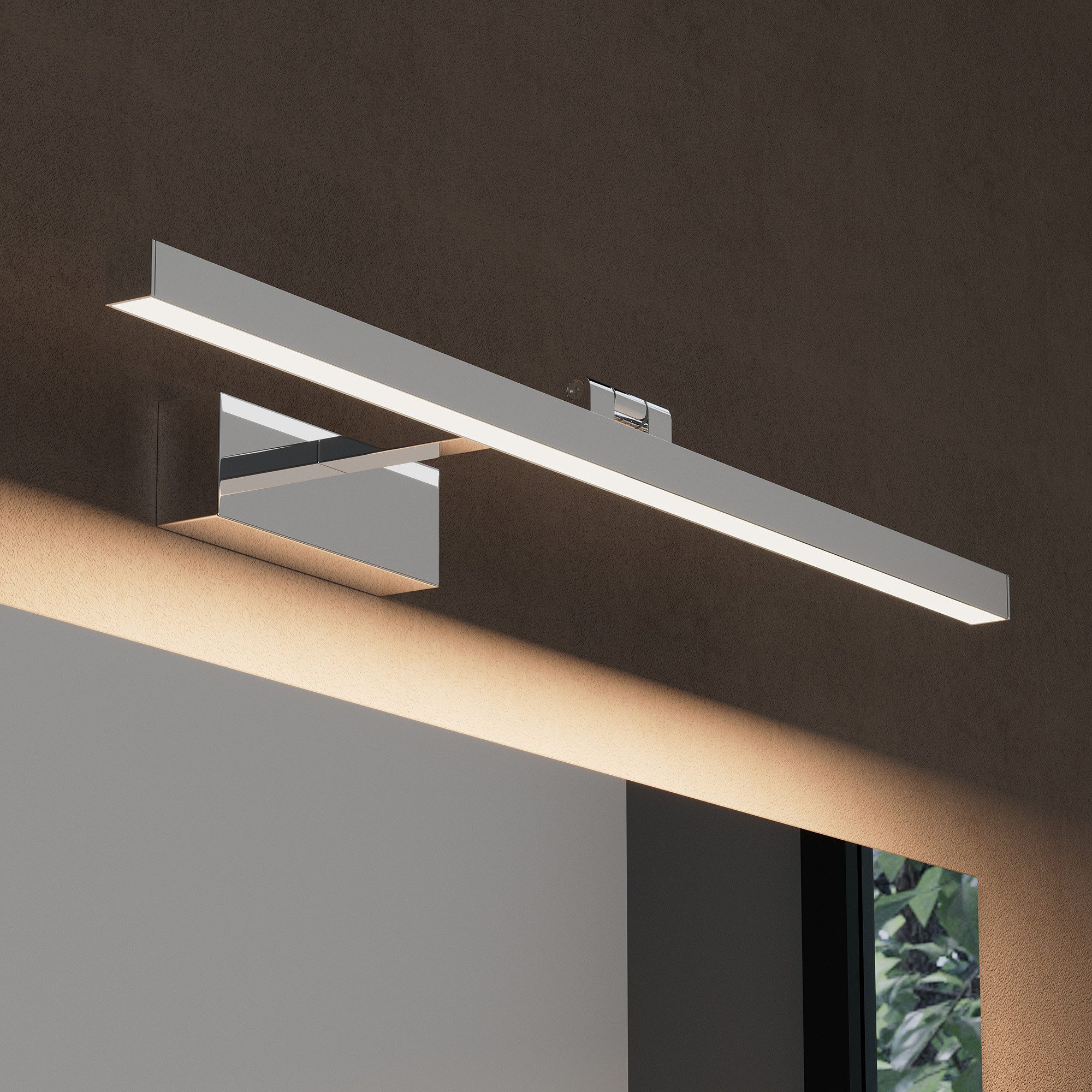 doporro LED Spiegelleuchte Wandleuchte LED-Spiegellampe 40/60cm 9W/14W RA≥80 Strahlenschön, 180° drehbar, E27-Sockel, wasserfest