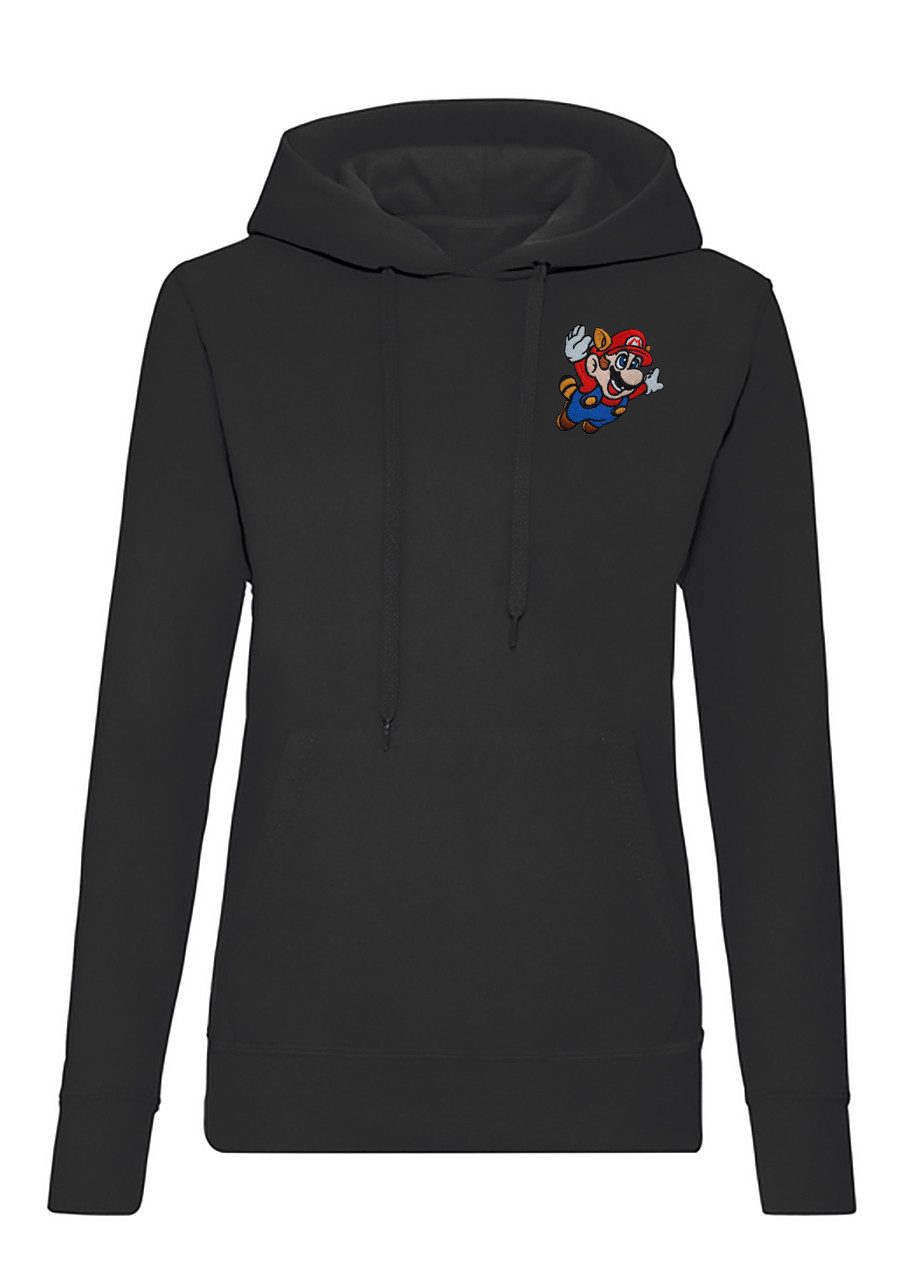 Blondie & Brownie Hoodie Frauen Hoodie MarioFlighPatch Gaming Retro Freizeitlook Baumwolle Set (Einzelartikel) Mario Fligh Patch D Hoodie Urban