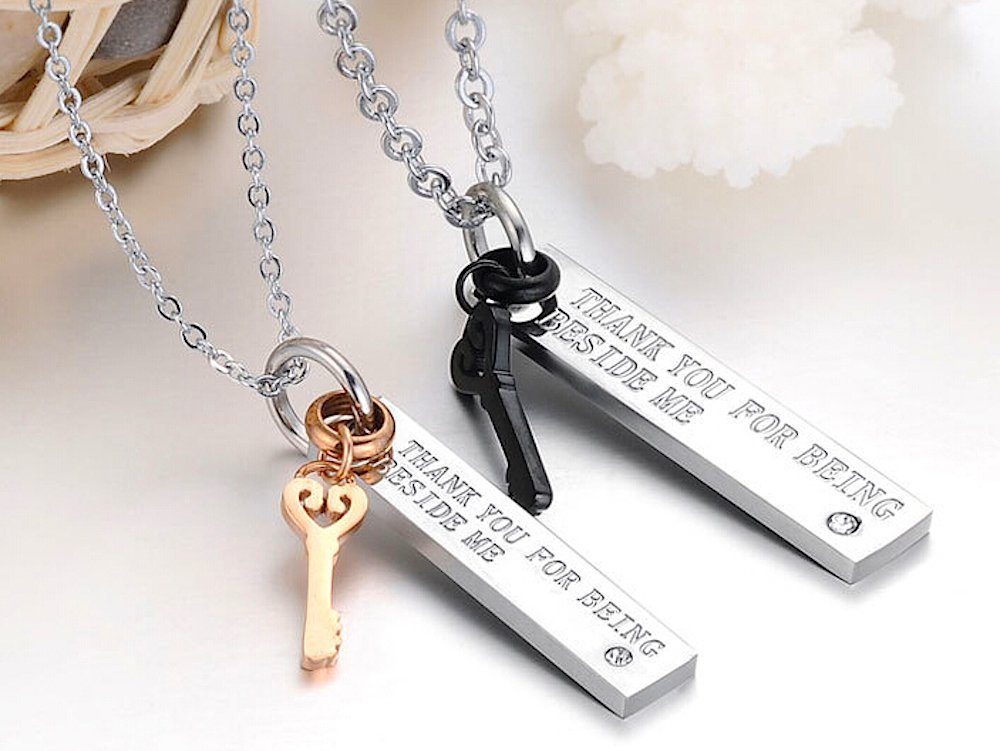 Kim Johanson Schmuckset Schlüssel (Set), mit Zirkonia, Partnerketten: 2 Ket günstig online kaufen