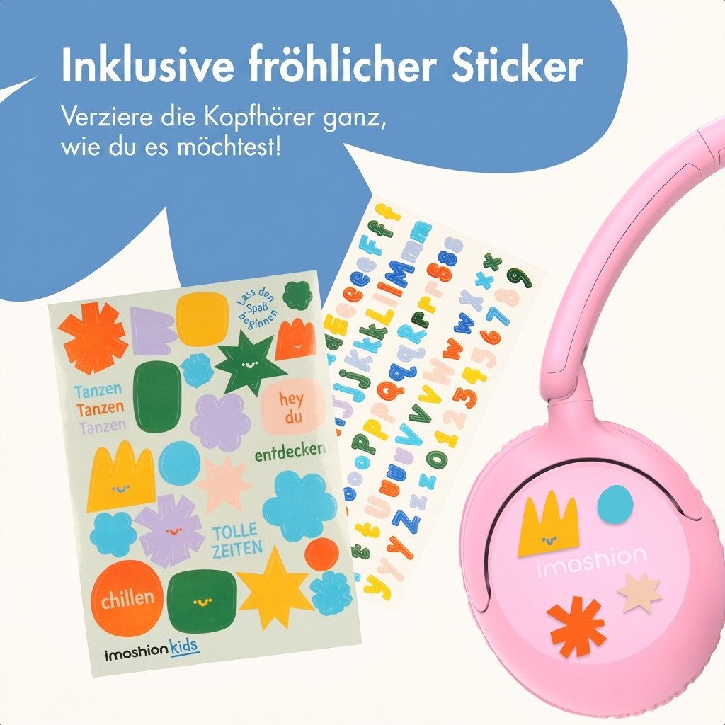 imoshion imoshion Kinderkopfhörer mit AUX-Kabel - Dezibelbegrenzer - Candy Pink Kinder-Kopfhörer – Bild 2 von 5
