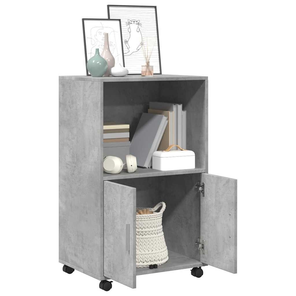 vidaXL Sideboard Rollschrank Betongrau 55x40x91 cm Holzwerkstoff (1 St)