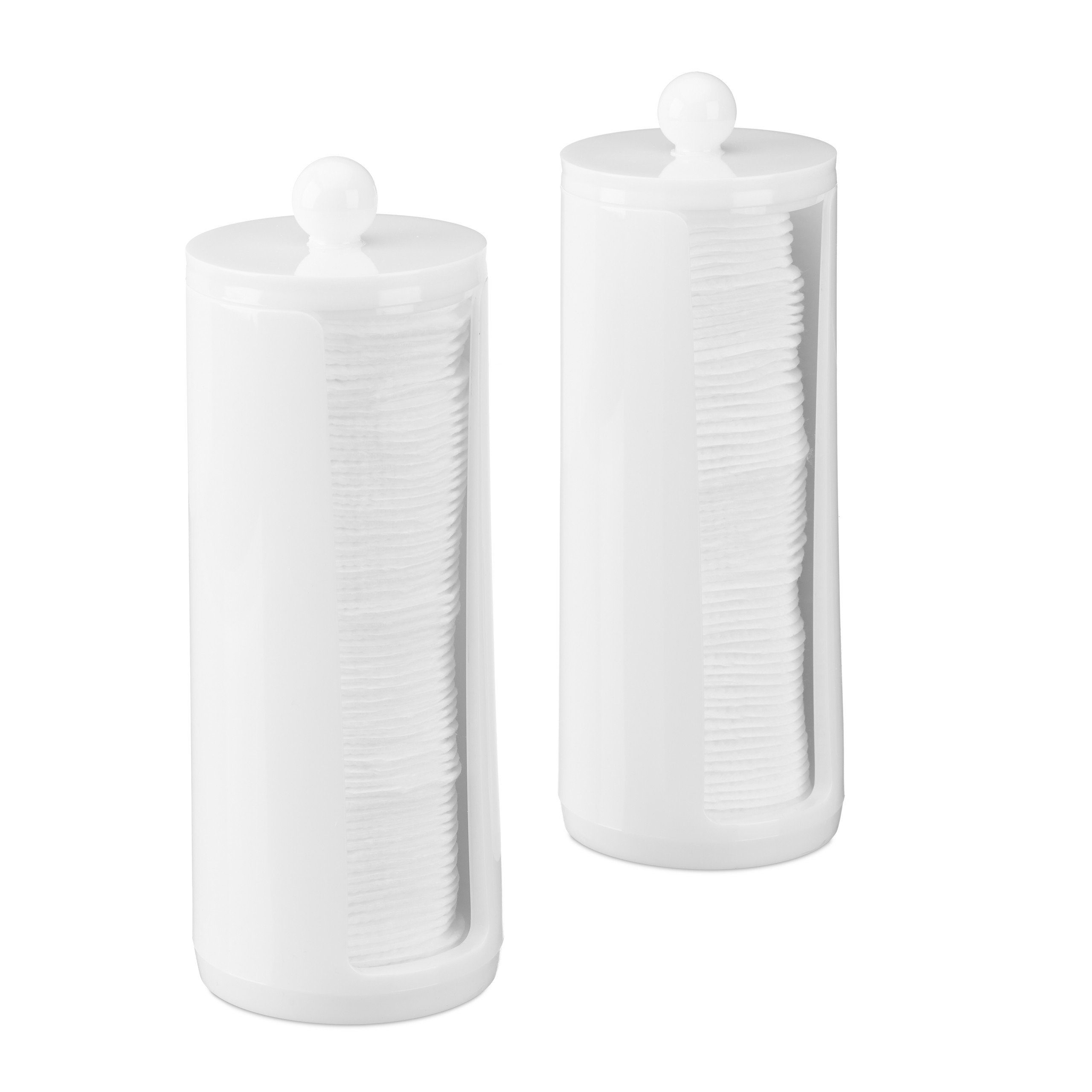 relaxdays Wattepadspender Wattepads Aufbewahrung 2er Set, günstig online kaufen