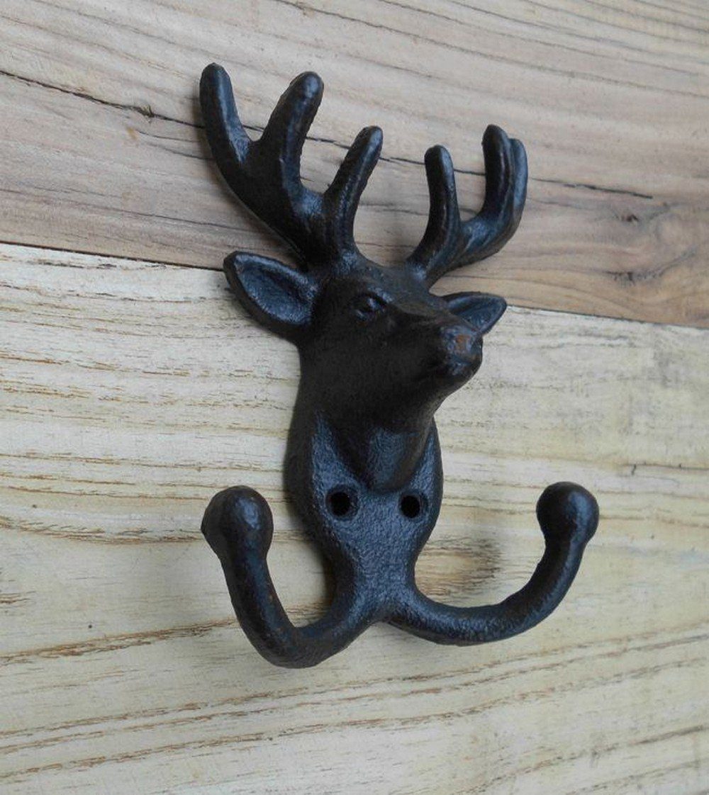 Deko-Impression Doppelhaken Wandhaken Hirsch Hirschkopf Doppelhaken Gardero günstig online kaufen